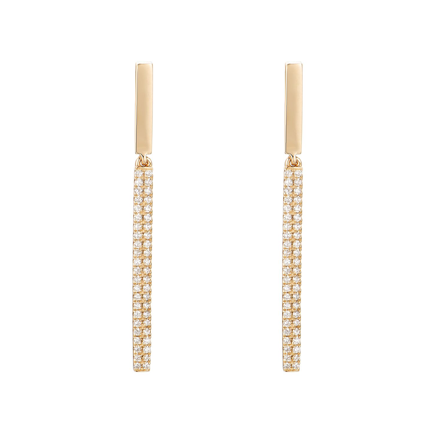 14K Yellow Gold Lab Grown Diamond Drop Earrings MZ7591, Colour: 14KY-2.23g-0.246ct-LG