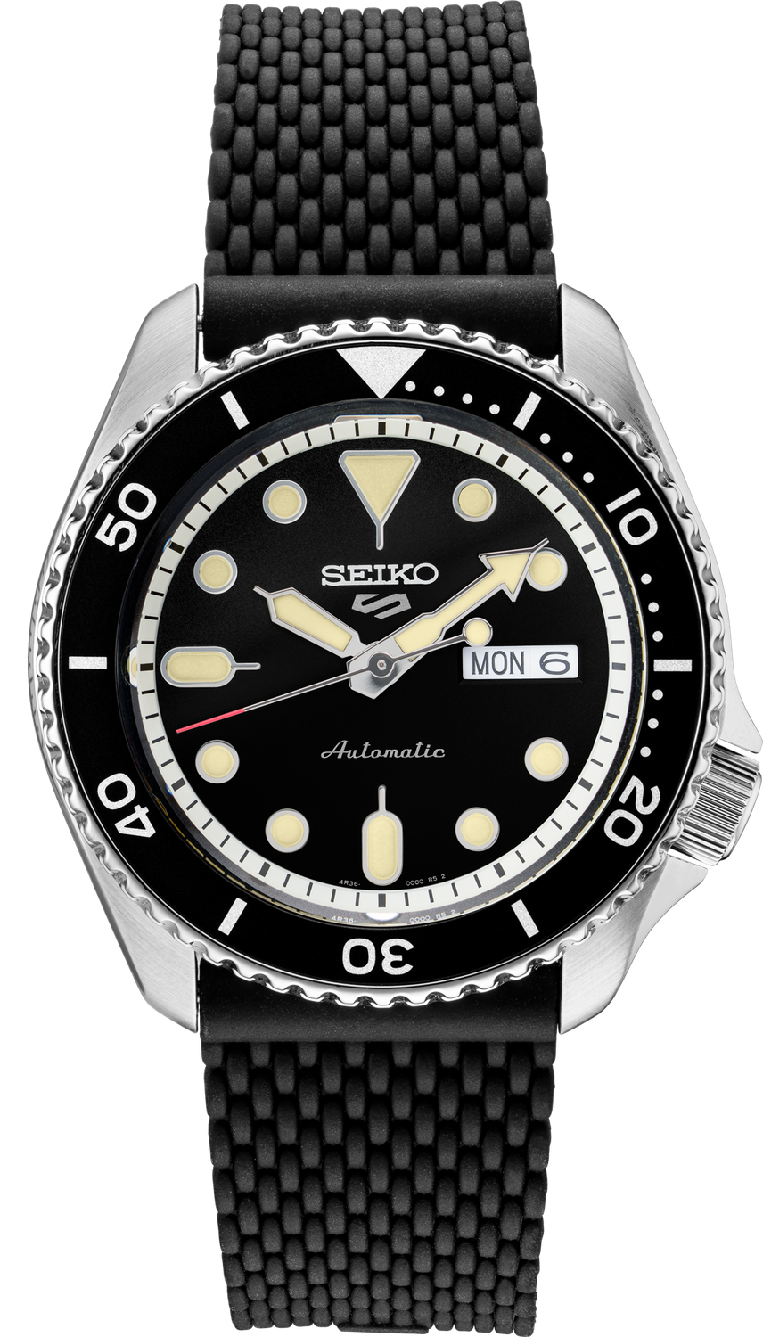 Seiko 5 Sports Automatic Black Sunray Dial Stainless Steel Men’s Watch SRPD95