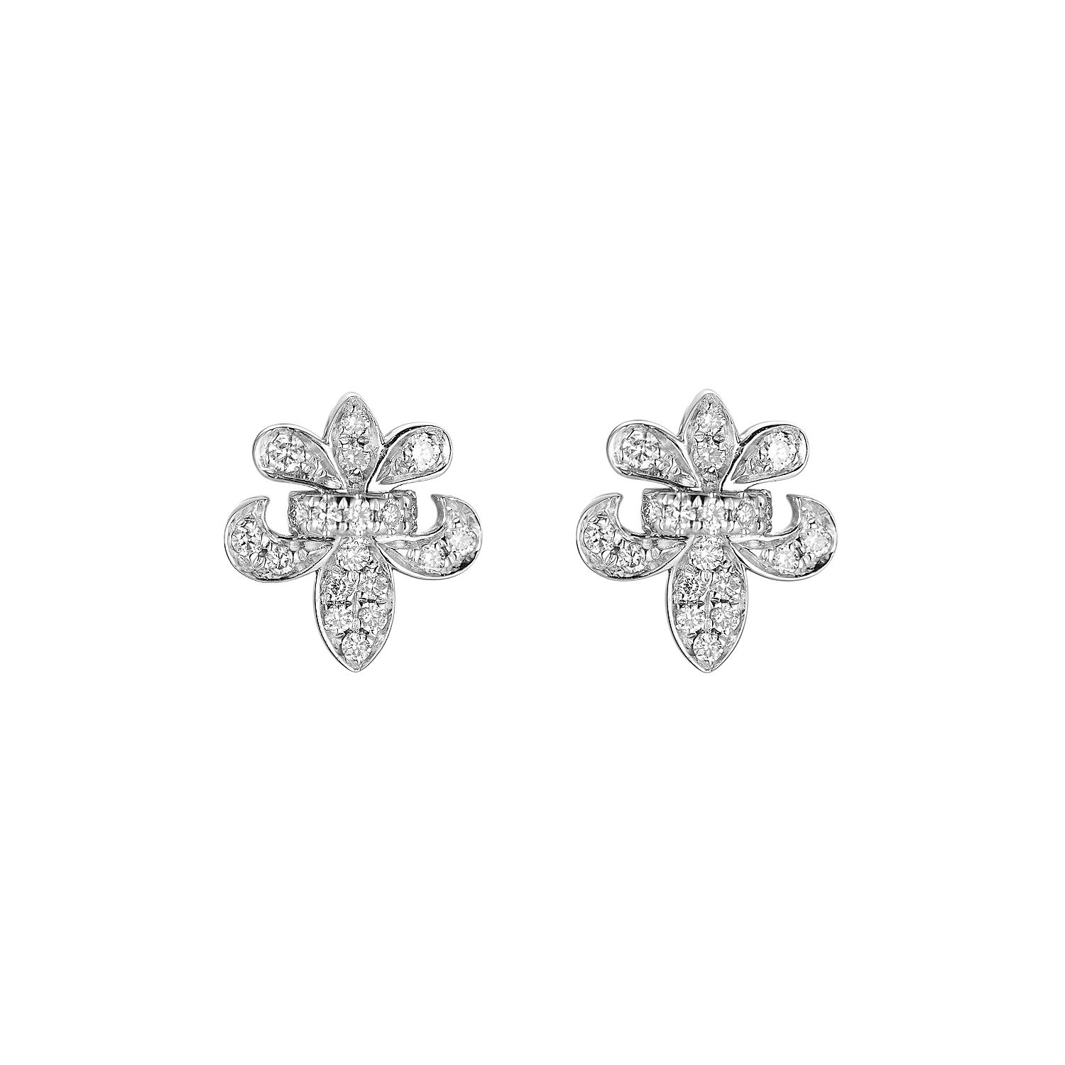 14K White/Yellow Gold Lab Grown Diamond Stud Earrings MZ9788, Colour: 14KW-1.48g-0.151ct-LG