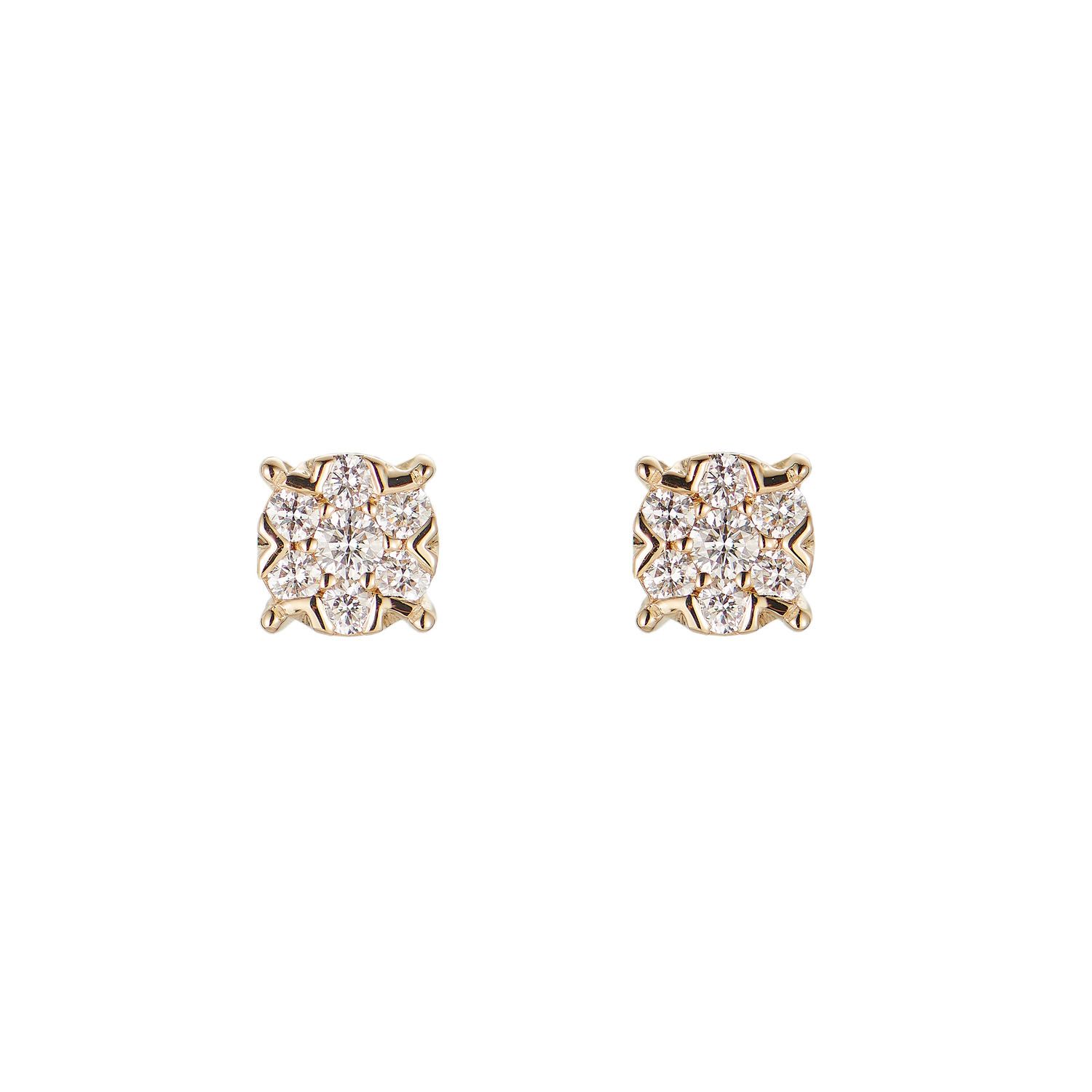 14K Yellow Gold Lab Grown Diamond Stud Earrings MZ9909, Colour: 14KY-1.32g-0.233ct-LG