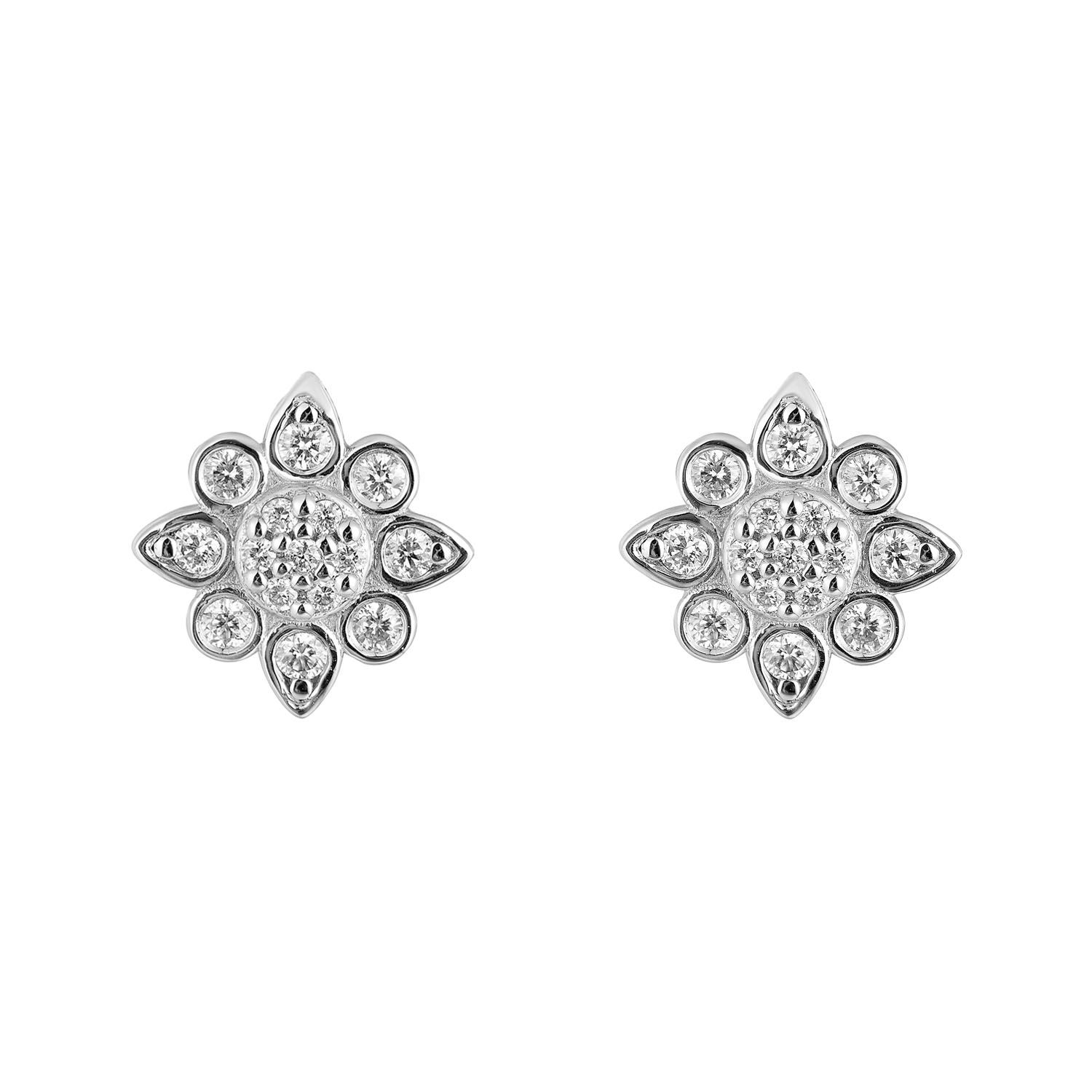 14K White/Yellow Gold Lab Grown Diamond Stud Earrings MZ71641, Colour: 14KW-1.66g-0.268ct-LG