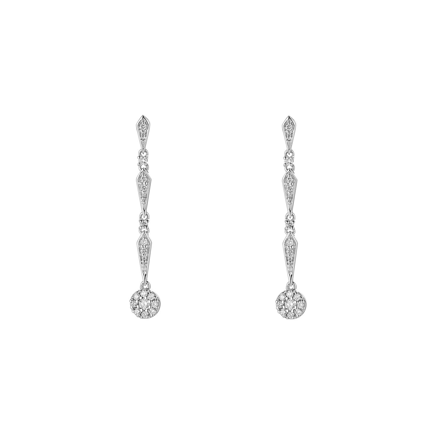 14K White/Yellow Gold Lab Grown Diamond Drop Earrings MZ71532, Colour: 14KW-2.7g-0.301ct-LG