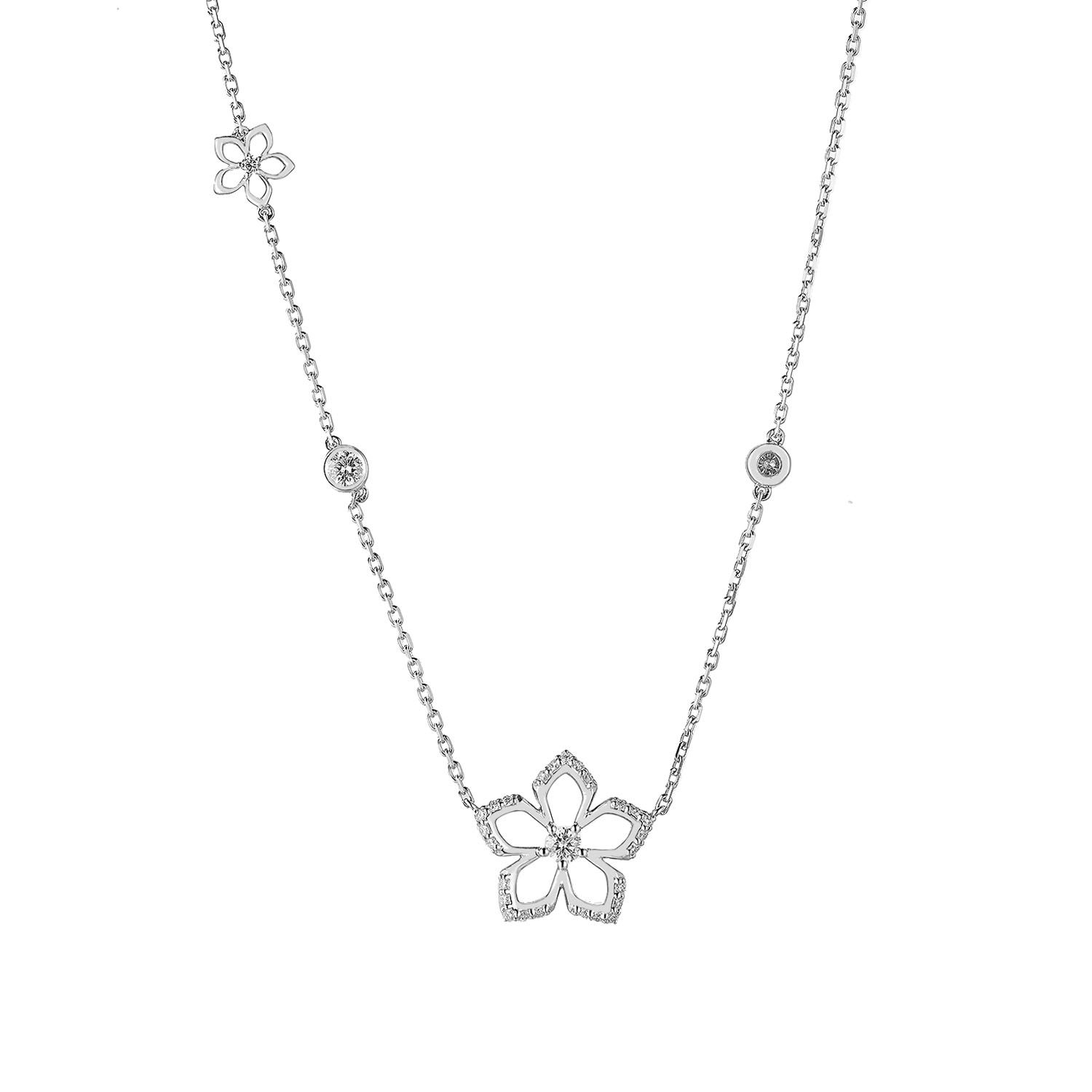 14K White/Yellow Gold Lab Grown Diamond Necklace MZ71677, Colour: 14KW-5.45g-0.564ct-LG