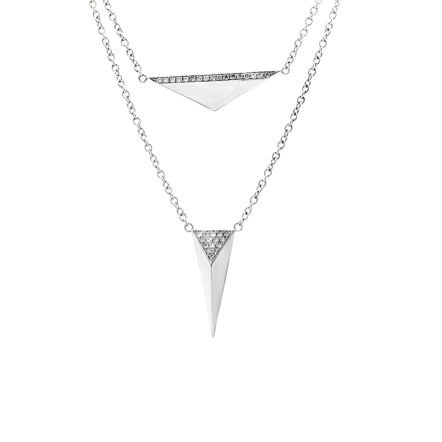 14K White/Yellow Gold Lab Grown Diamond Necklace MZ9261, Colour: 14KW-7.03g-0.166ct-LG