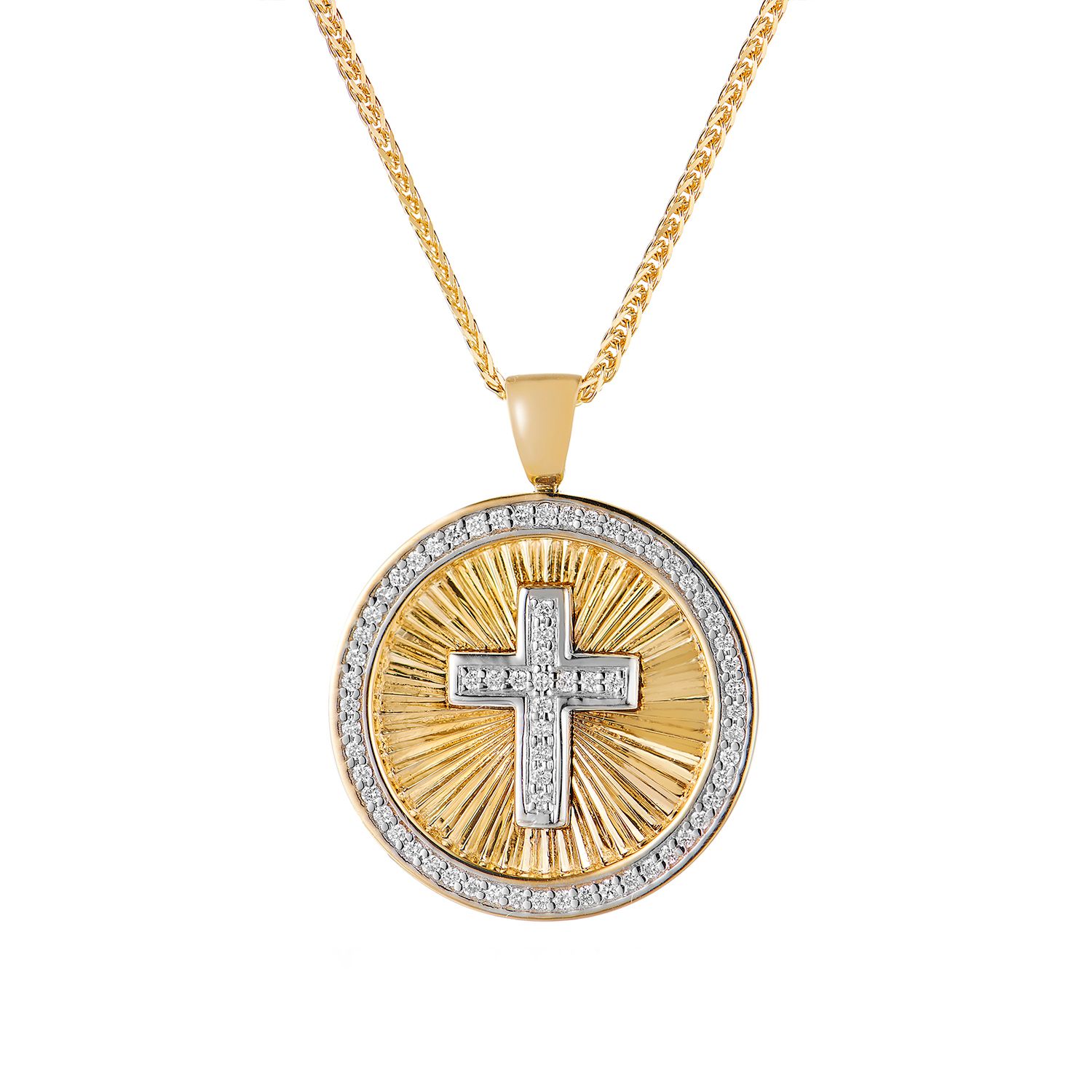 14K White God And 14K Yellow Gold Lab Grown Diamond  Necklace MZ71793