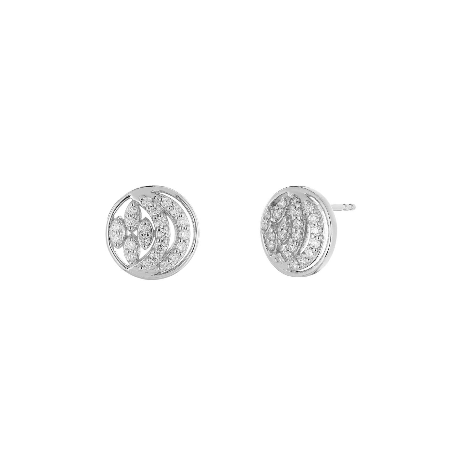 14K White/Yellow Gold Lab Grown Diamond Stud Earrings MZ72059, Colour: 14KW-2.77g-0.369ct-LG