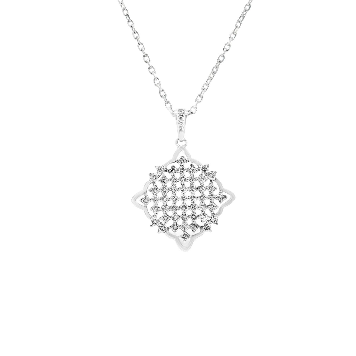 14K White God Lab Grown Diamond Necklace MZ71941