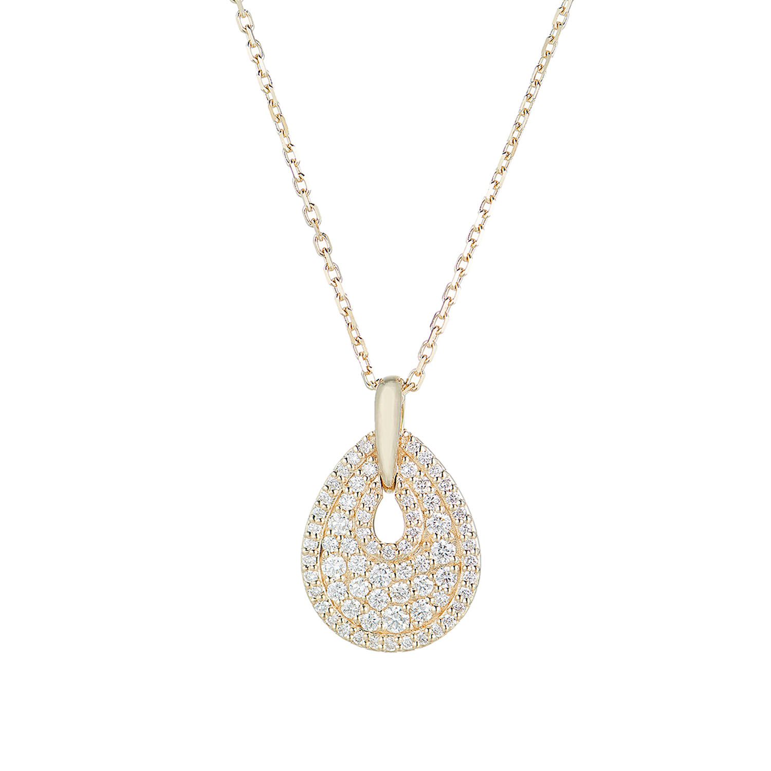 14K White/Yellow Gold Lab Grown Diamond Pendant Necklace MZ7996