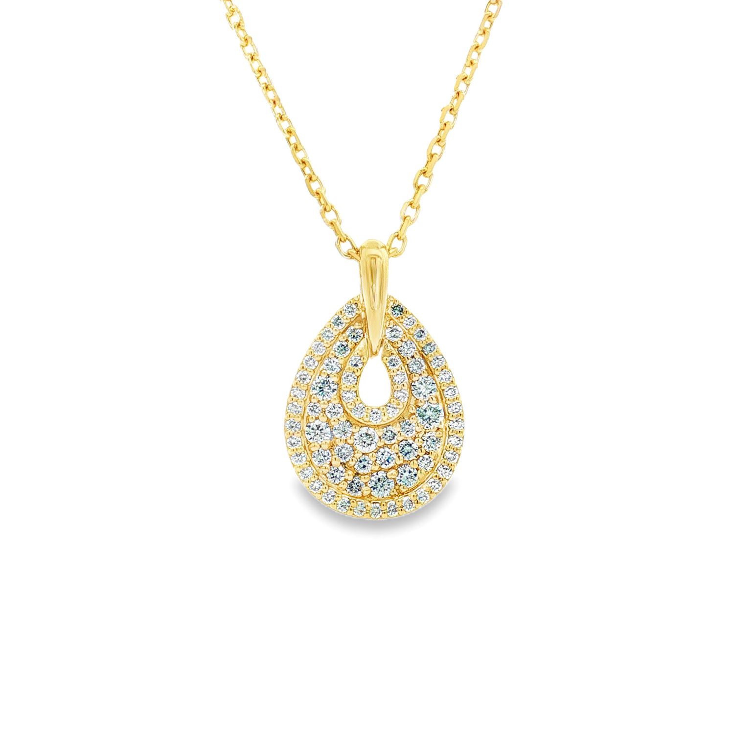 14K White/Yellow Gold Lab Grown Diamond Pendant Necklace MZ7996