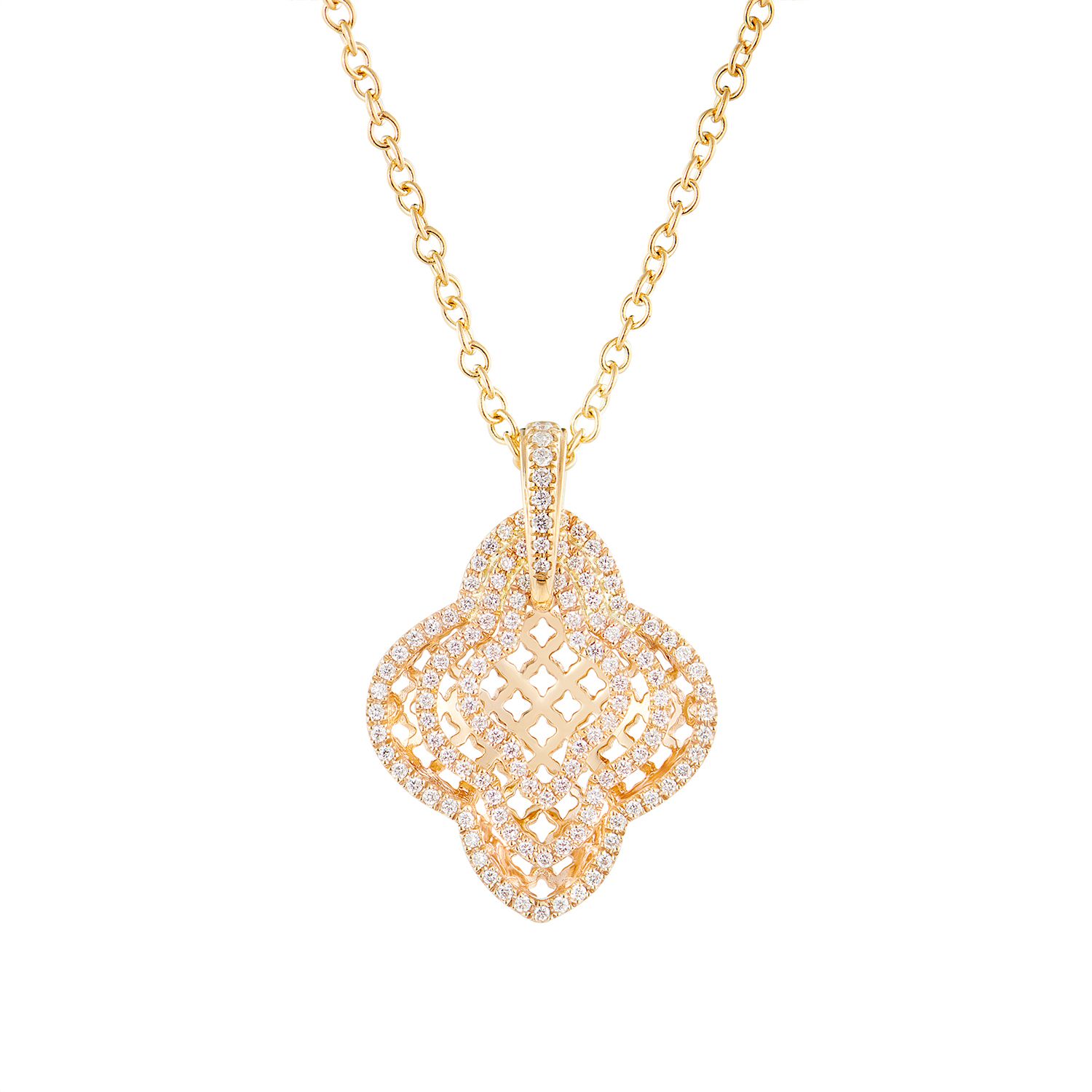 14K White/Yellow God Lab Grown Diamond  Pendant Necklace MZ10231
