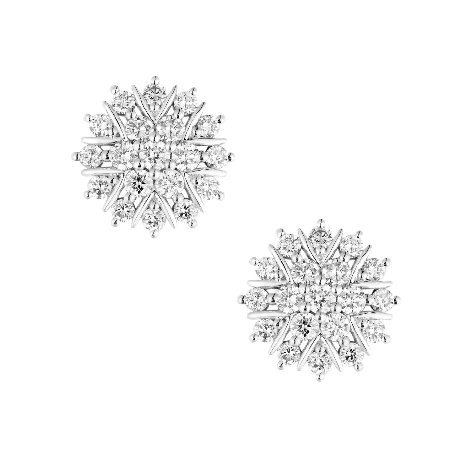 14K White/Yellow Gold Lab Grown Diamond Stud Earrings MZ10301, Colour: 14KW-4.01g-1.26ct-LG