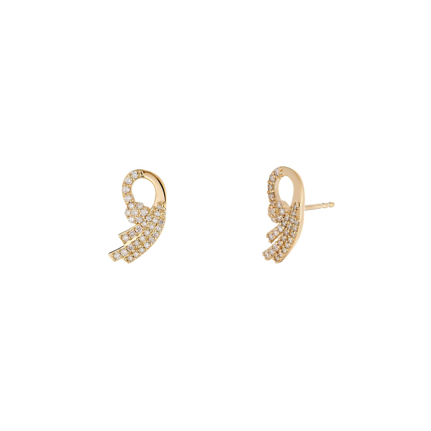 14K White/Yellow Gold Lab Grown Diamond Stud Earrings MZ10326, Colour: 14KY-2.51g-0.374ct-LG