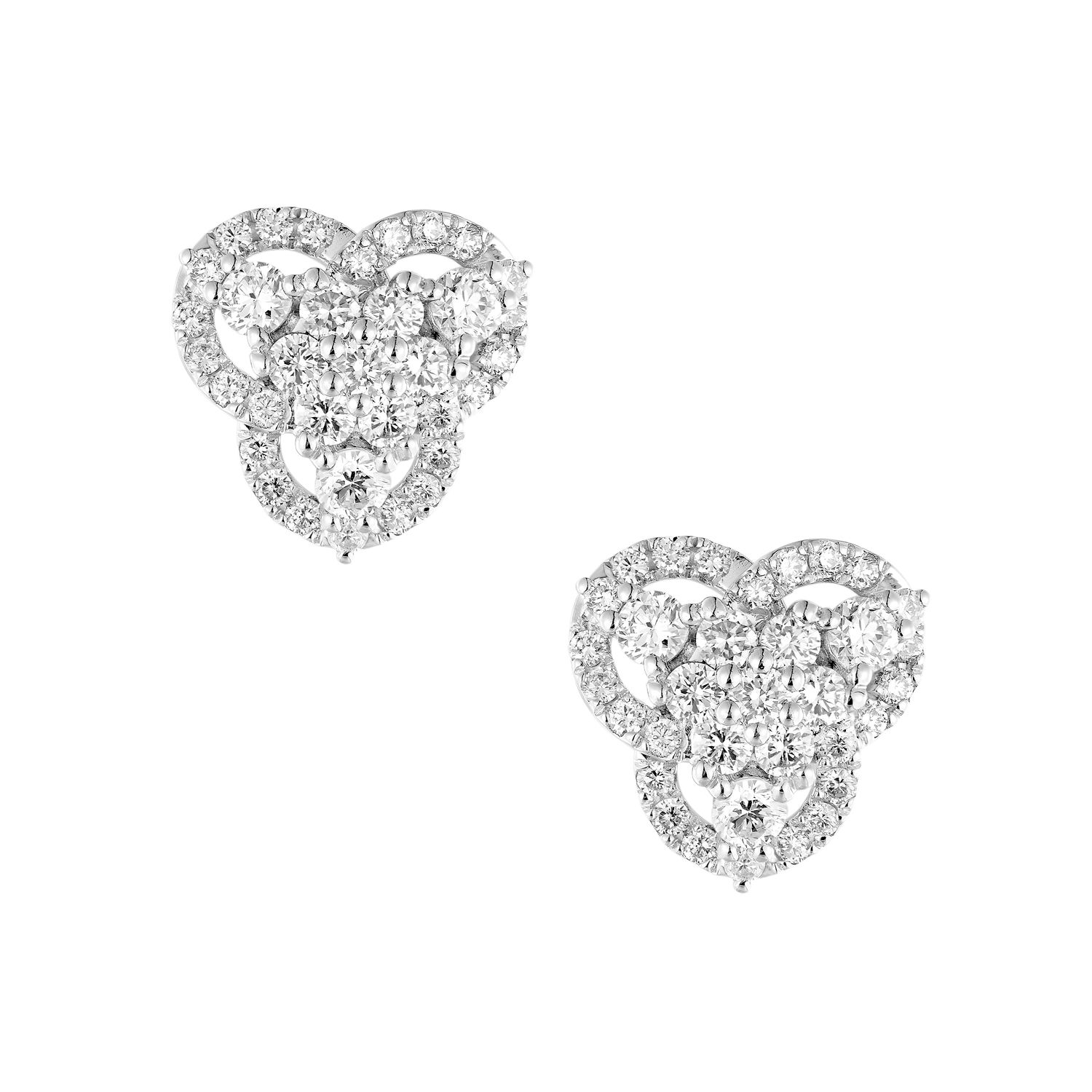 14K White/Yellow Gold Lab Grown Diamond Stud Earrings MZ10433, Colour: 14KW-3.78g-1.158ct-LG