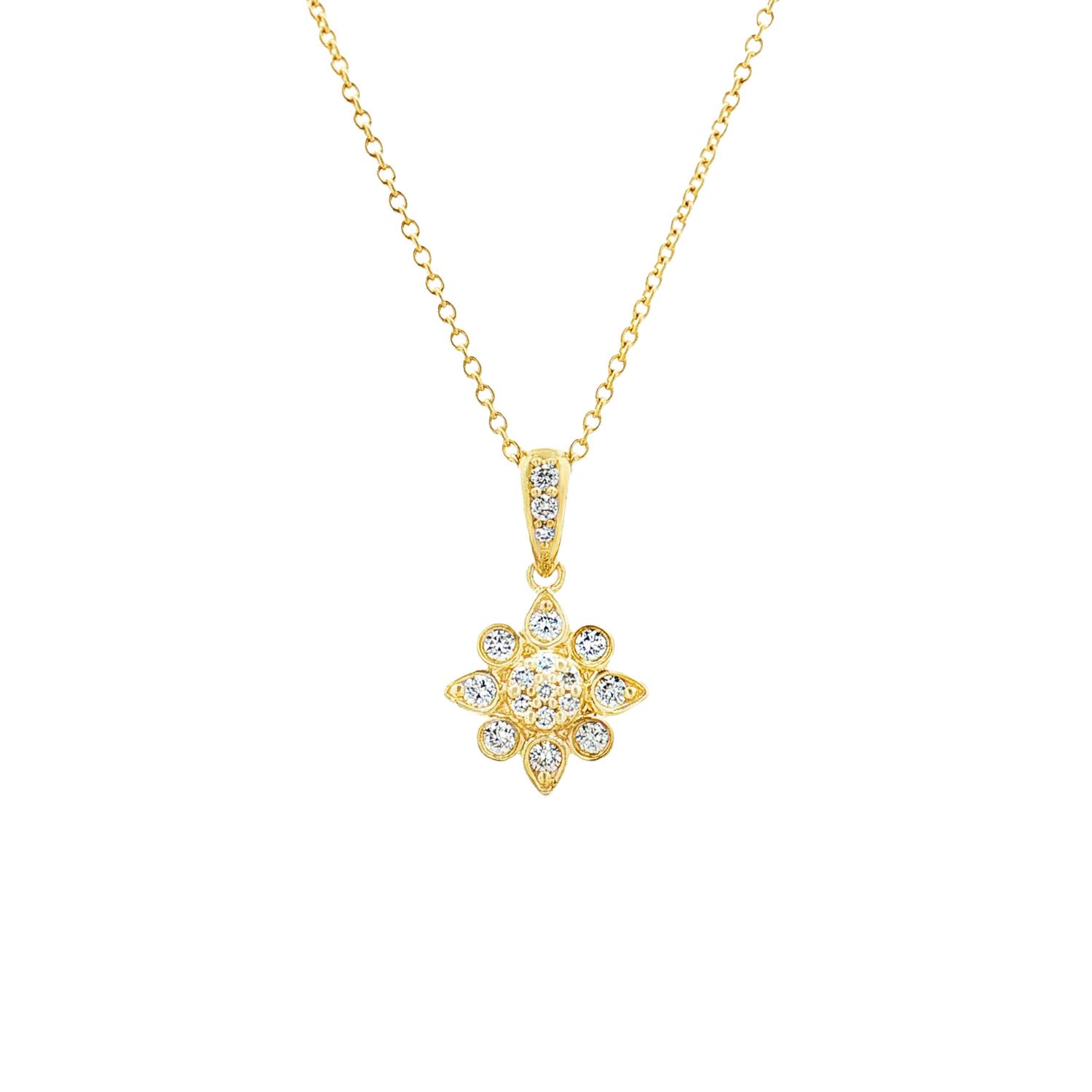 14K White/Yellow God Lab Grown Diamond Necklace MZ71642, Colour: 14KY-3.32g-0.264ct-LG
