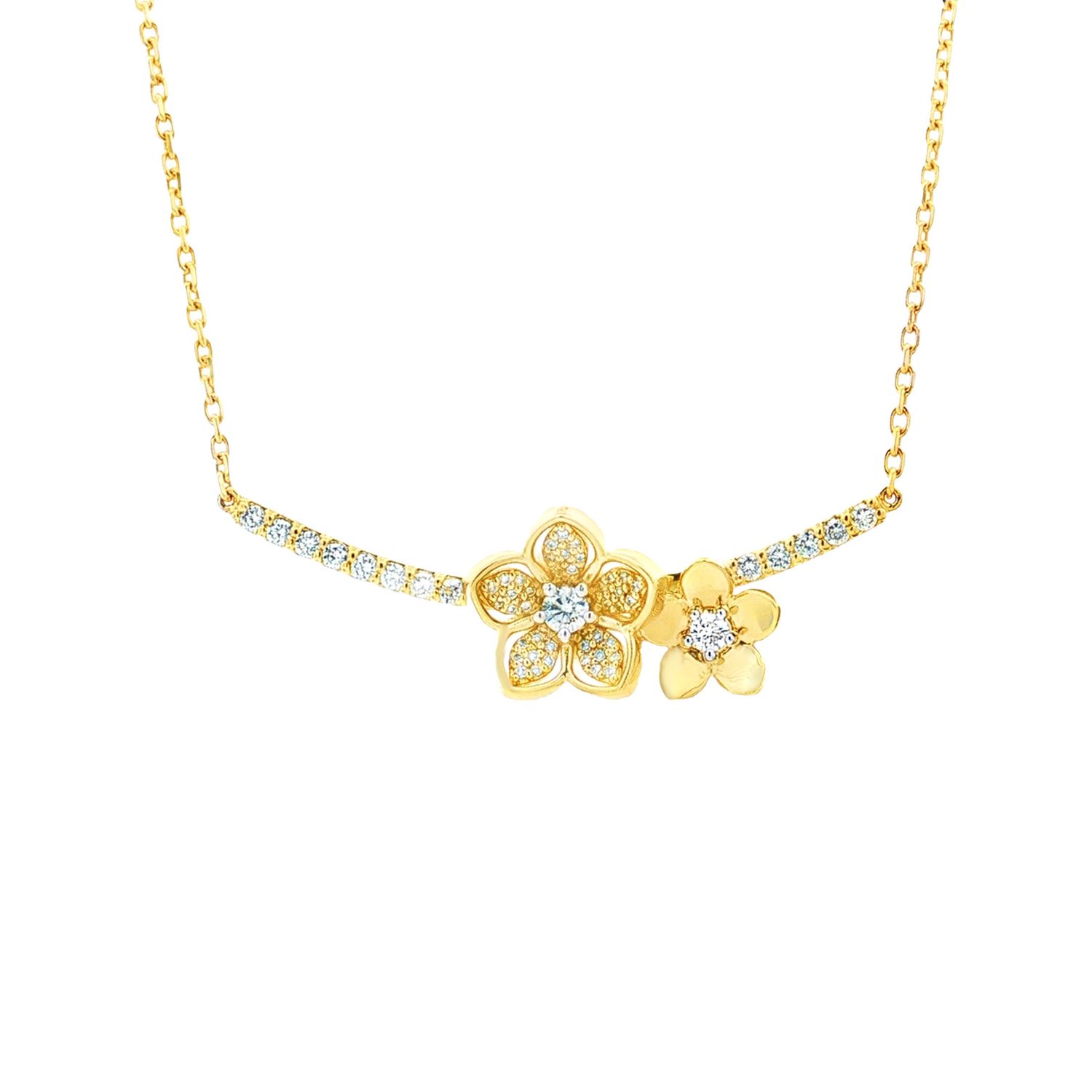 14K White &amp; Yellow Gold Lab Grown Diamond Necklace MZ71682