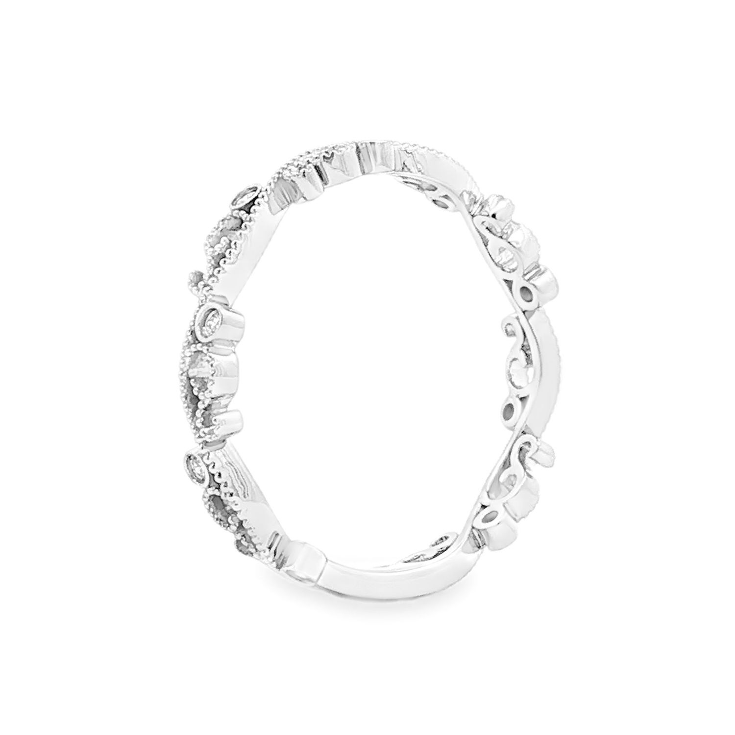 14K White/Yellow Gold Lab Grown Diamond Wedding Band MZ5011, Colour: 14KW-1.52g-0.053ct-LG