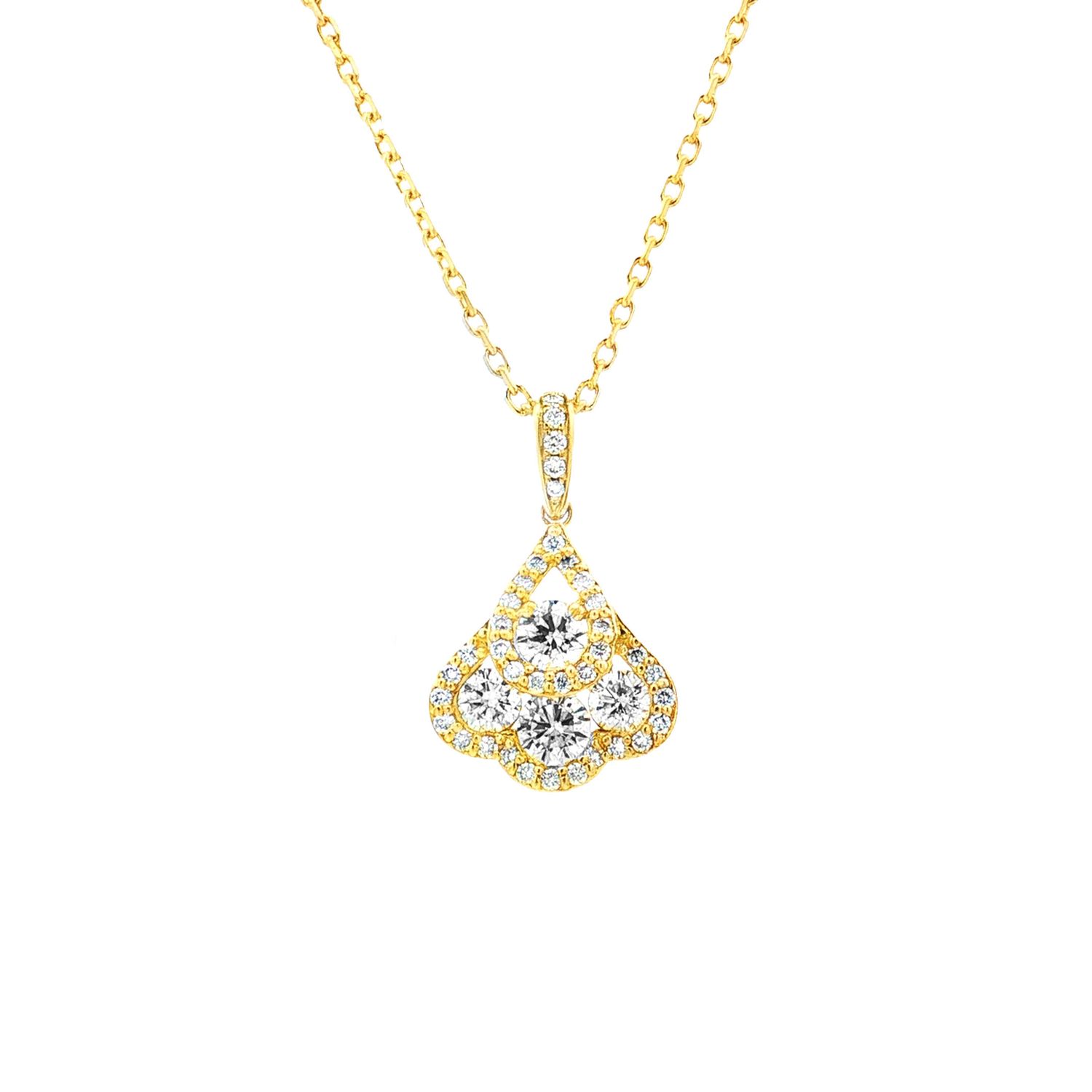 14K White/Yellow God Lab Grown Diamond Necklace MZ9424
