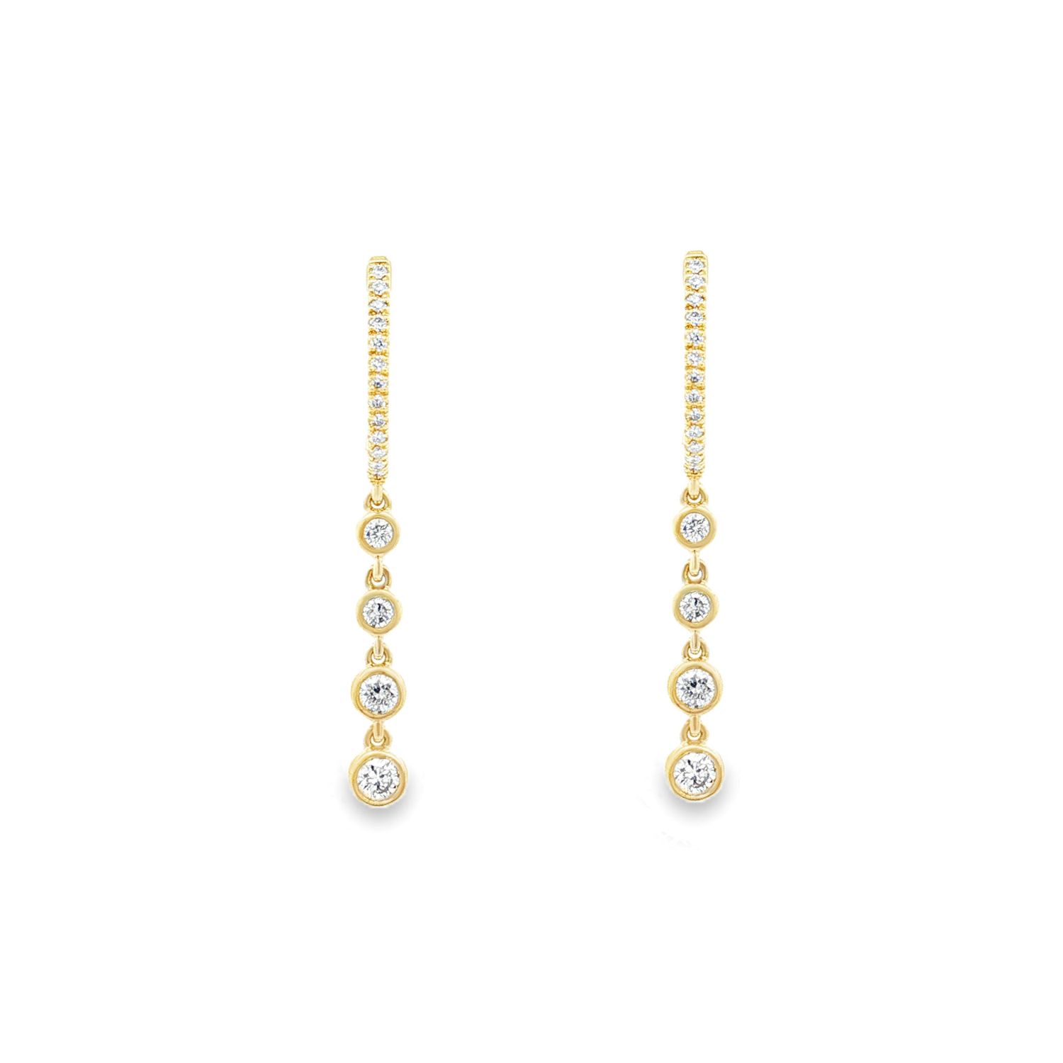 14K Yellow Gold Lab Grown Diamond Drop Earrings MZ71520