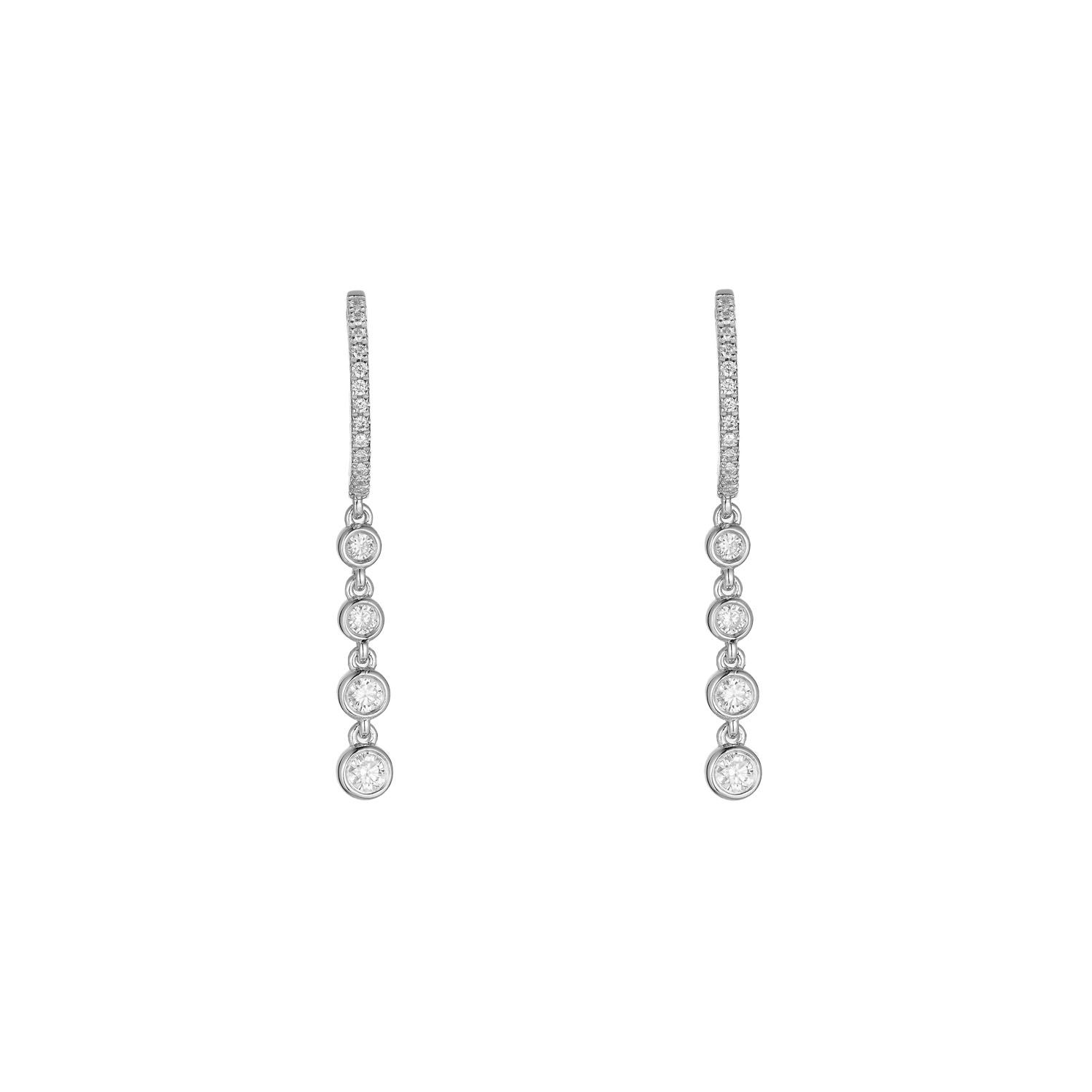 14K White Gold Lab Grown Diamond Drop Earrings MZ71520