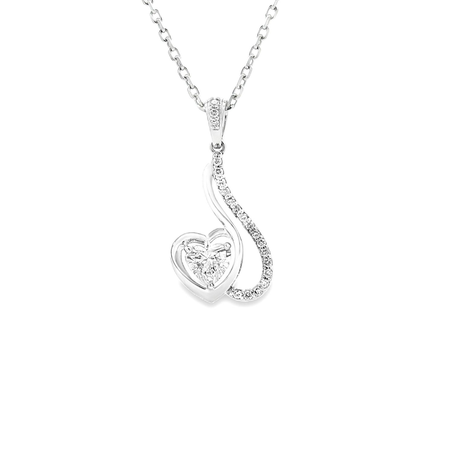 14K White/Yellow God Lab Grown Diamond Necklace MZ9416-1, Colour: 14KW-5.45g-0.653ct-LG