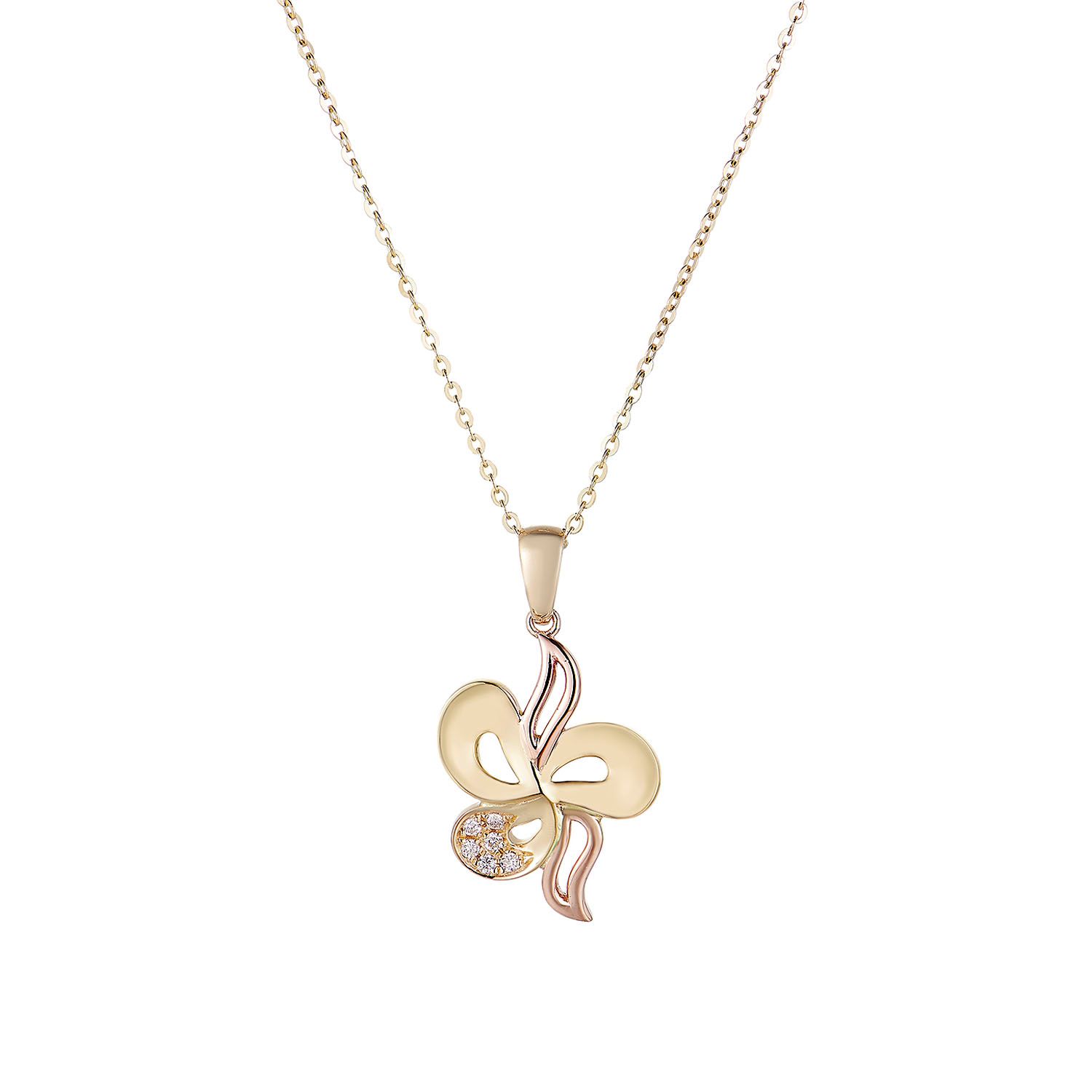 14K Two-Tone Gold Lab Grown Diamond Necklace MZ10185