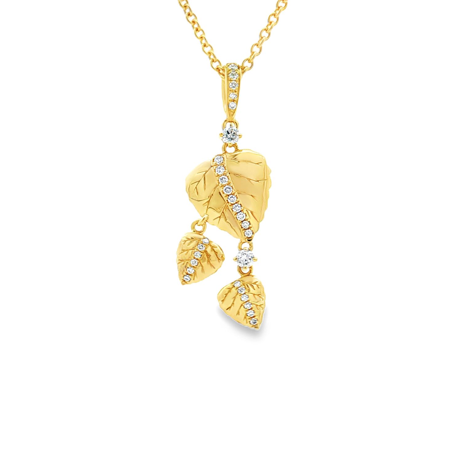 14K White/Yellow Gold Lab Grown Diamond Necklace MZ10015, Colour: 14KY-5.85g-0.179ct-LG