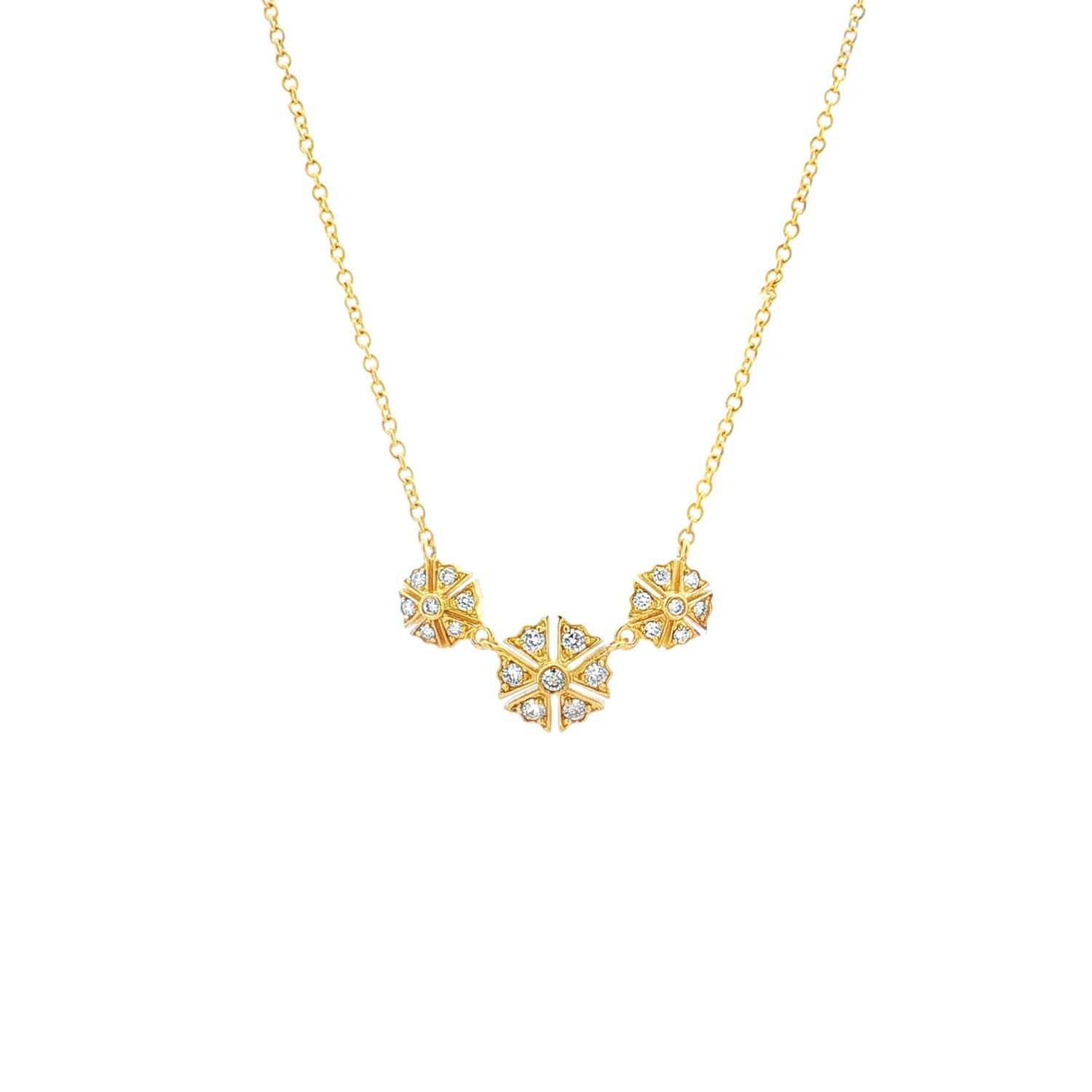 14K White/Yellow Gold Lab Grown Diamond Necklace MZ10105, Colour: 14KY-3.96g-0.287ct-LG