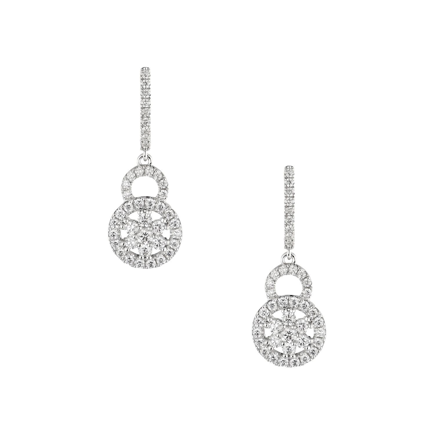 14K White Gold Lab Grown Diamond Drop Earrings MZ8169