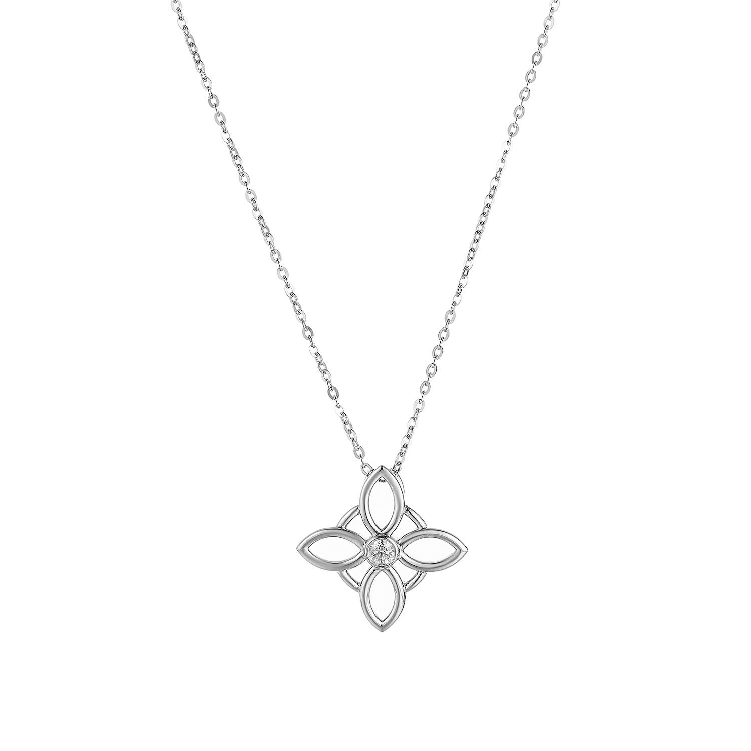 14K White Gold Lab Grown Diamond Necklace MZ9829