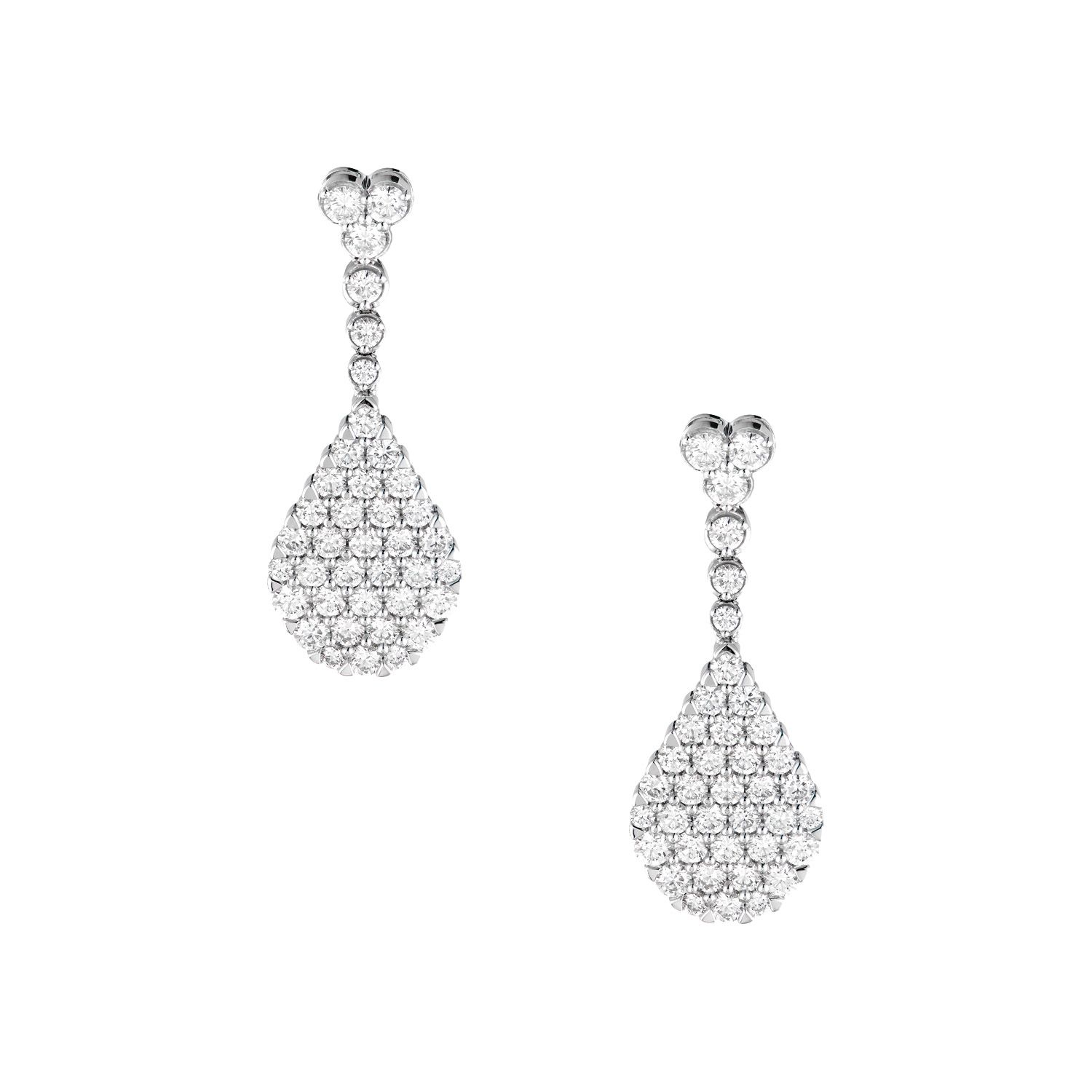 14K White Gold Lab Grown Diamond Drop Earrings MZ12301