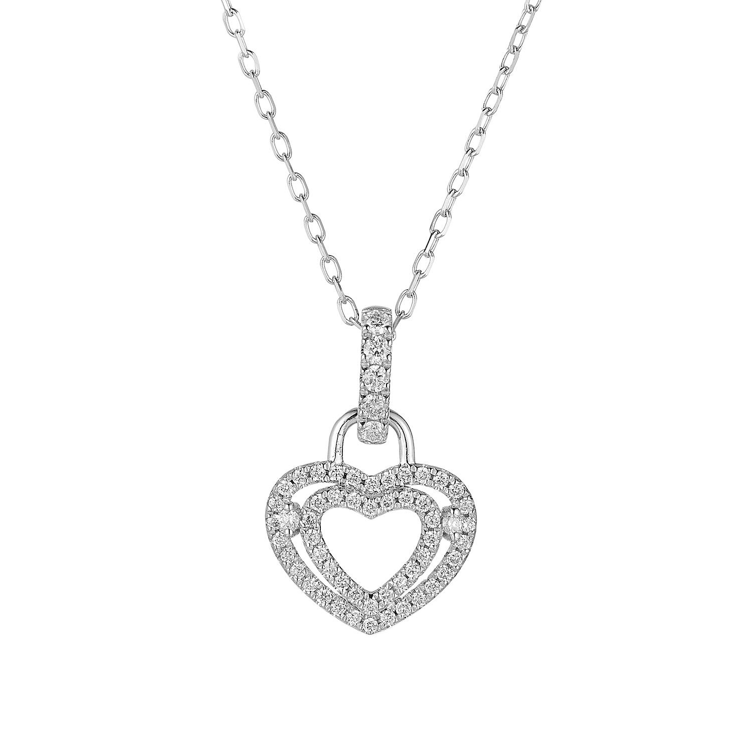 14K White Gold Lab Grown Diamond Heart Necklace MZ71711