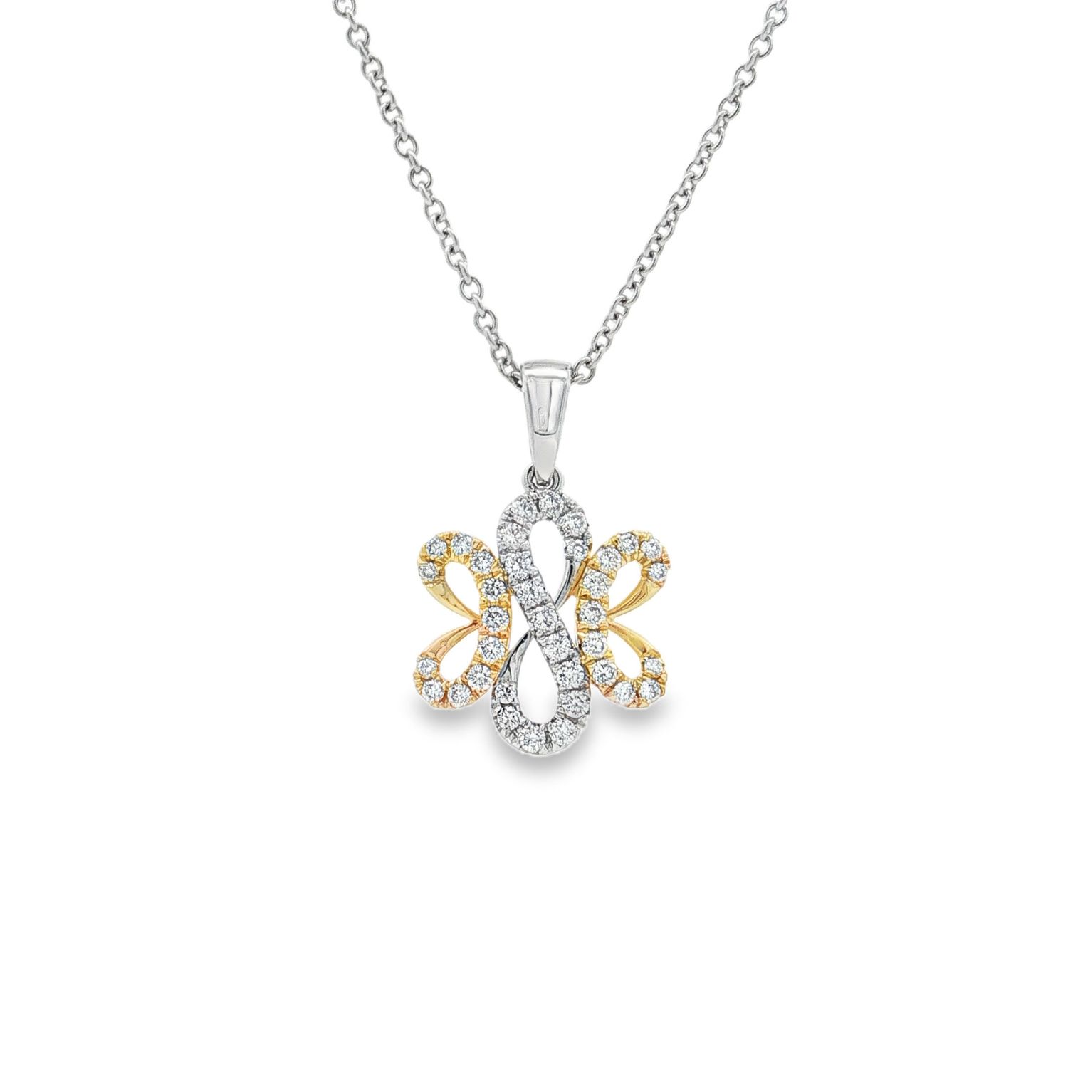 14K Two-Tone Gold Lab Grown Diamond Necklace MZ71024