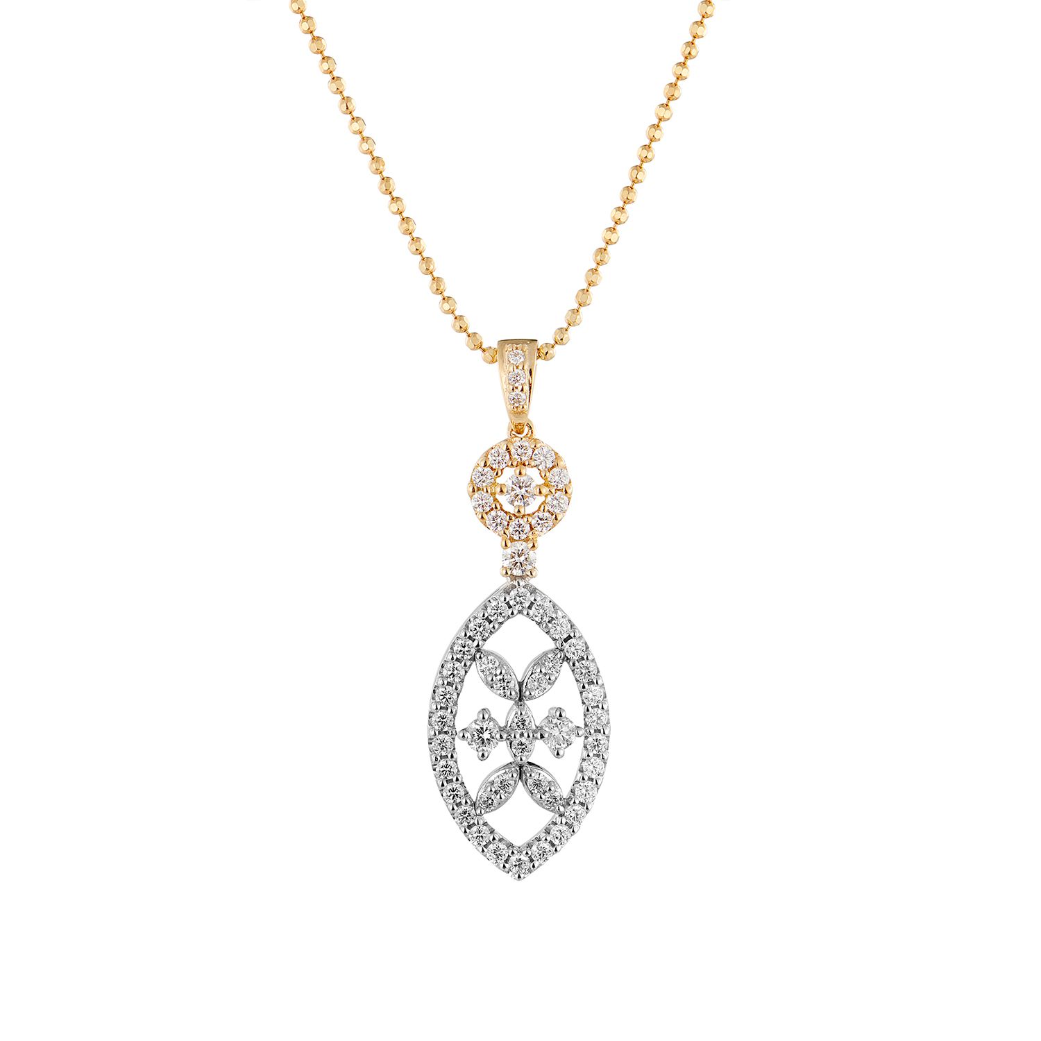 14K Two-Tone Gold Lab Grown Diamond Necklace MZ71989