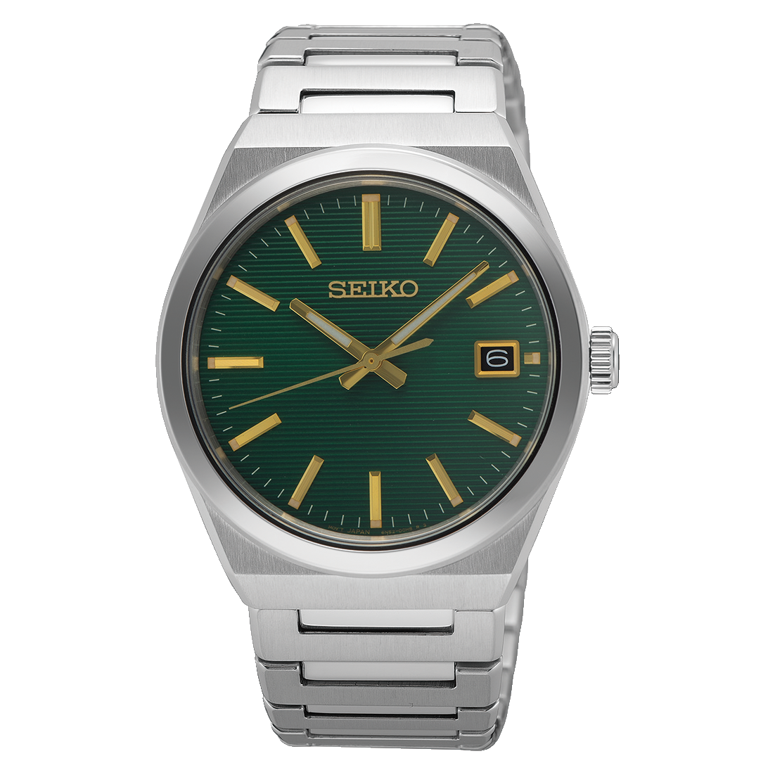 Seiko Essentials Quartz Stainless Steel Green Dial Men's Watch SUR601