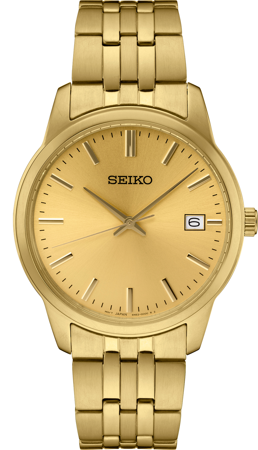 Seiko Essentials Quartz Champagne Dial Men's Watch SUR442