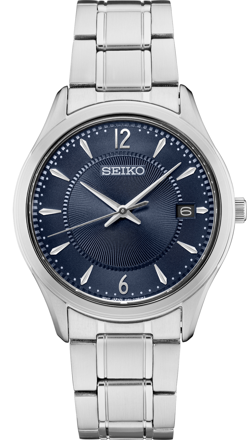 Seiko Essentials Stainless Steel Blue Dial Men's Watch SUR419
