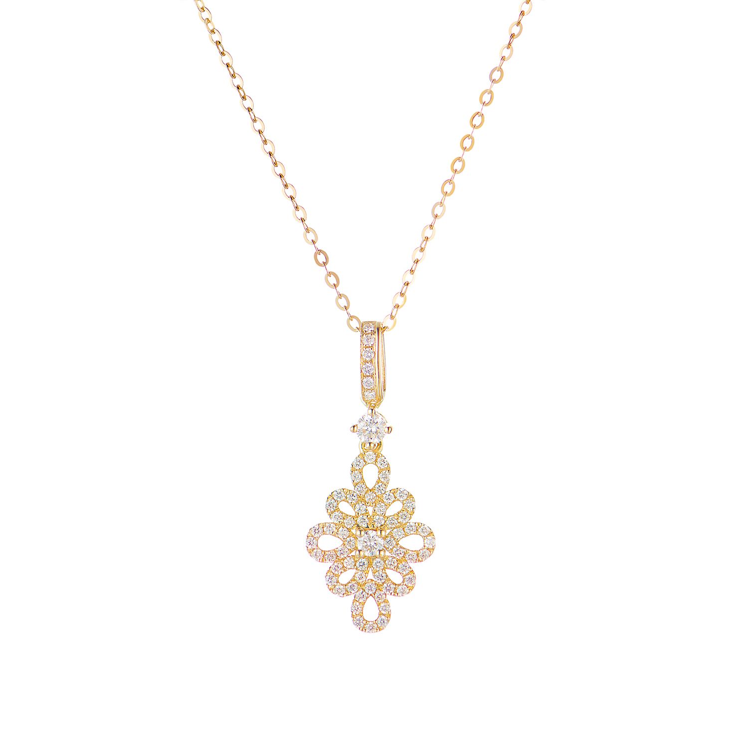 14K Yellow Gold Lab Grown Diamond Necklace MZ9954