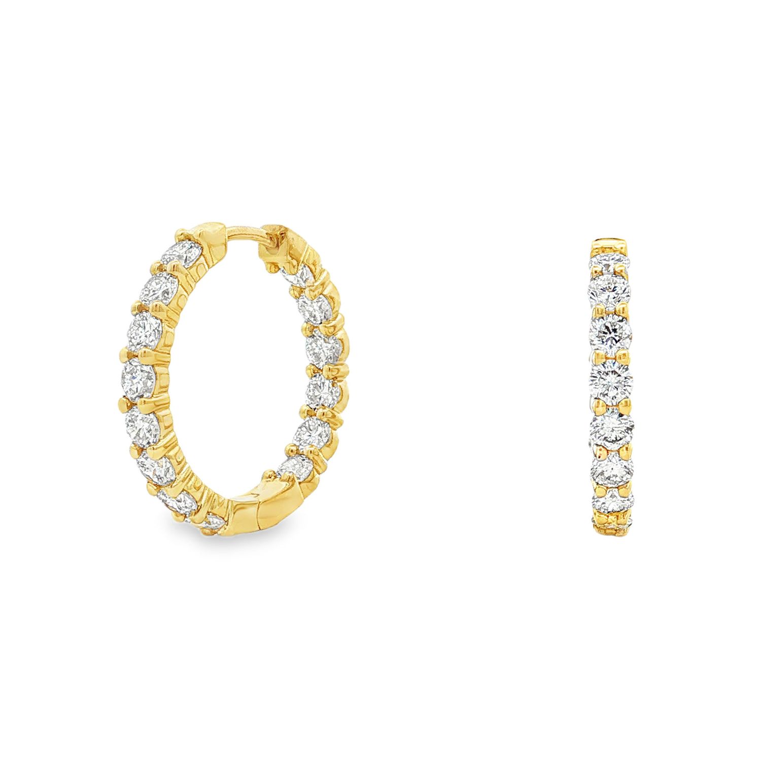 14K Yellow Gold Lab Grown Diamond Hoop Earrings MZ30750