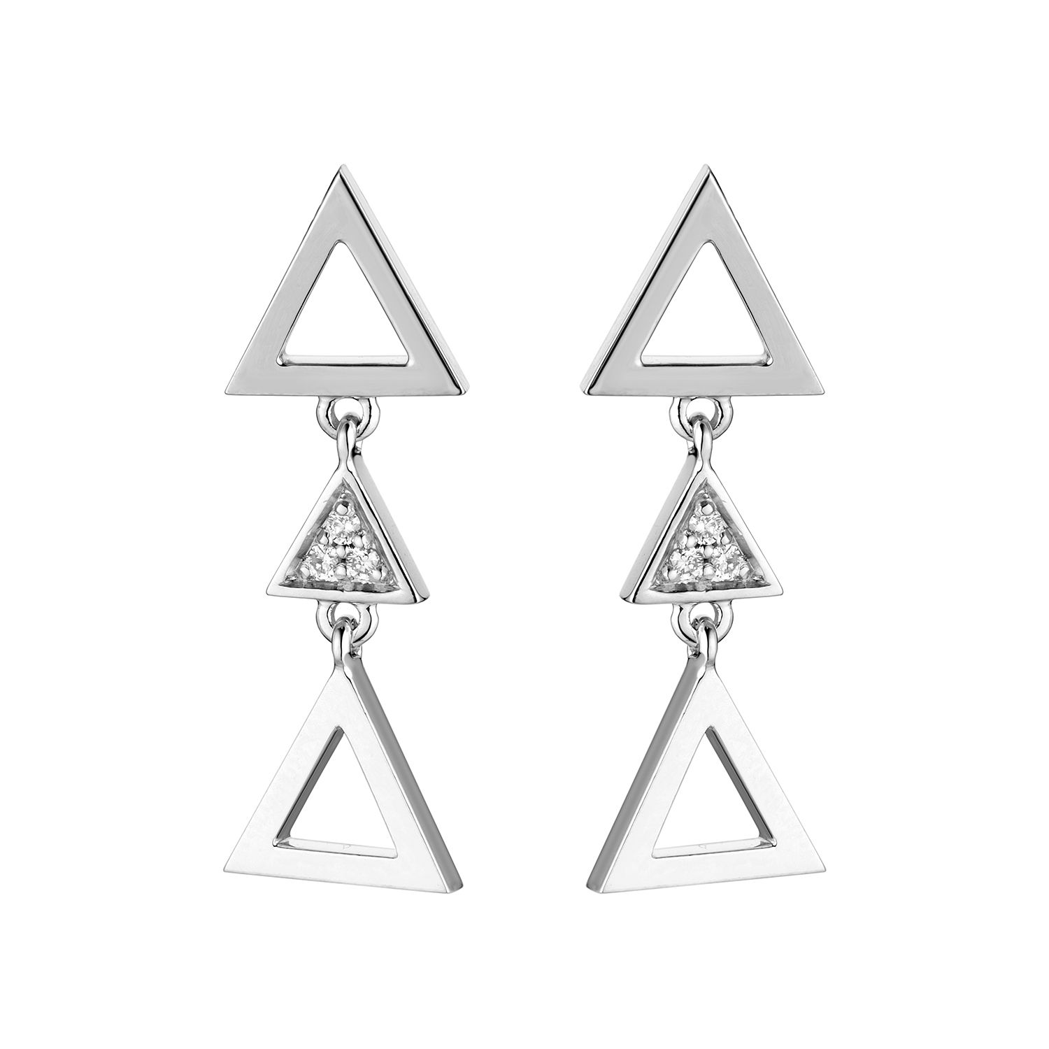 14K White Gold Lab Grown Diamond Drop Earrings MZ6929