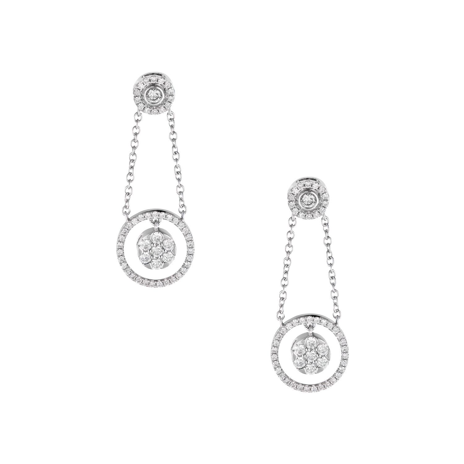 14K White Gold Lab Grown Diamond Drop Earrings MZ30084