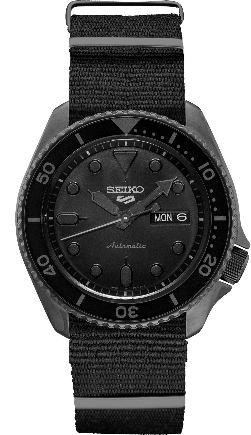 Seiko 5 Sports Street Black Stainless Steel Automatic Men's Watch SRPD79