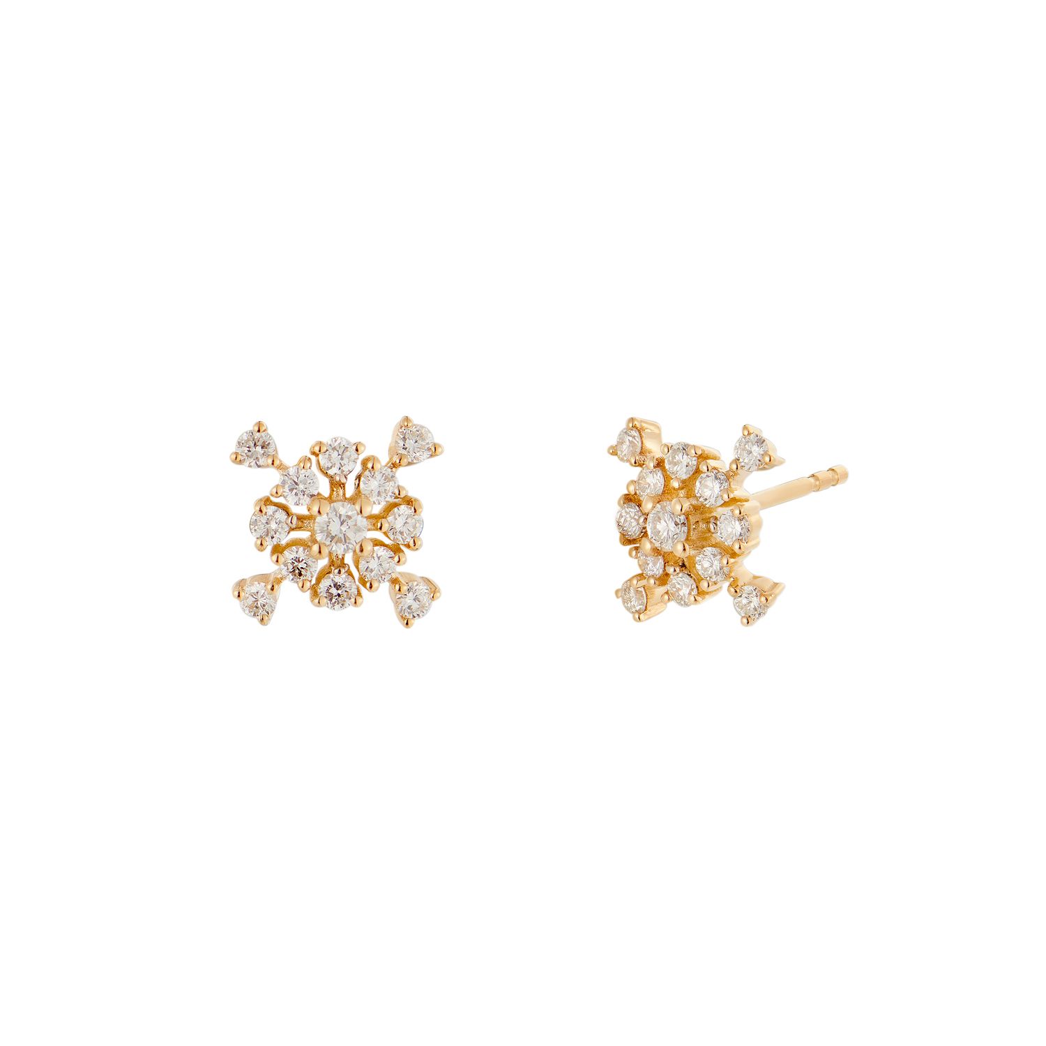 14K Yellow Gold Lab Grown Diamond Stud Earrings MZ10358