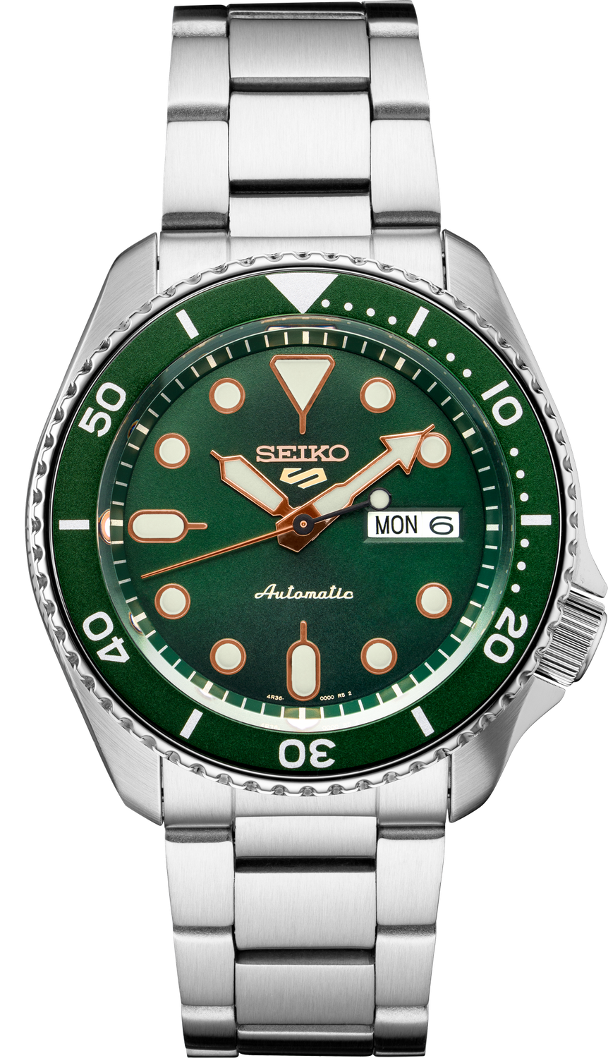 Seiko 5 Sports Style Automatic Stainless Steel Green Dial Men's Watch SRPD63