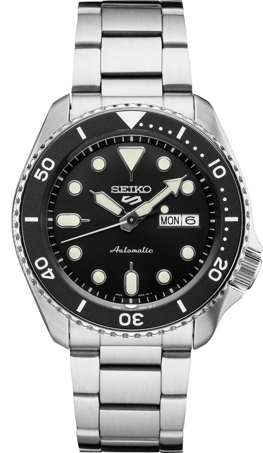 Seiko 5 Sports Automatic Stainless Steel Black Dial Men's Watch SRPD55