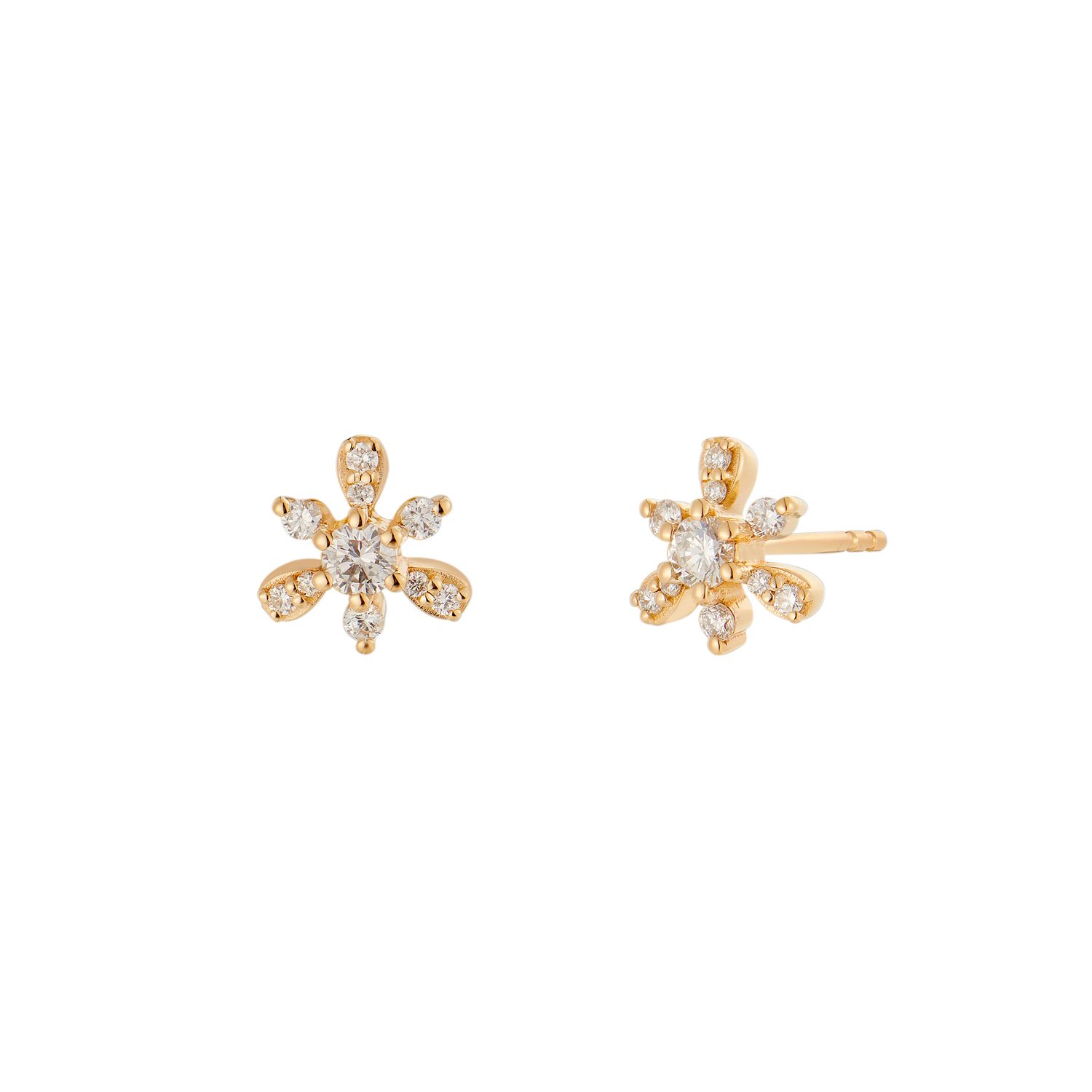 14K Yellow Gold Lab Grown Diamond Stud Earrings MZ10359