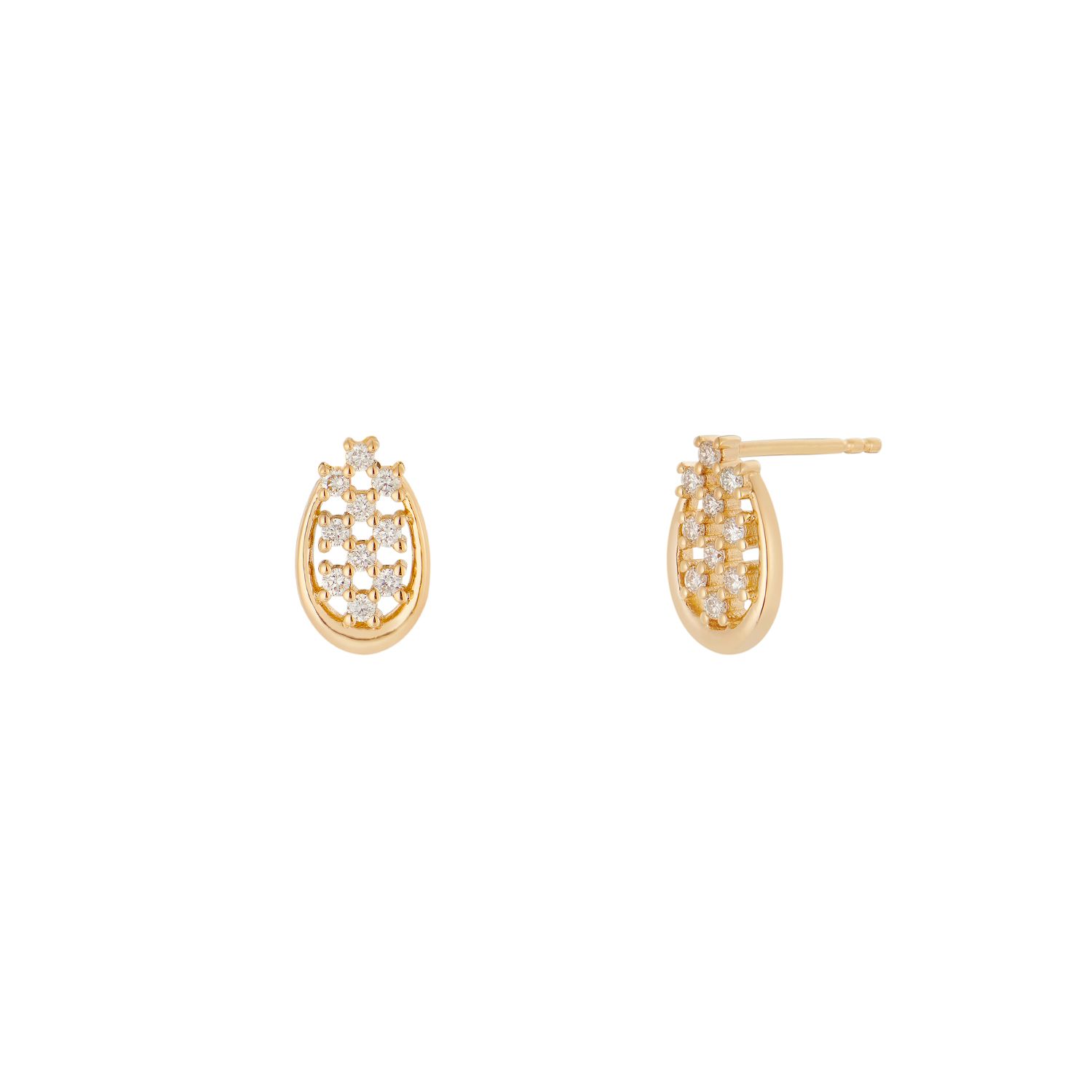 14K Yellow Gold Lab Grown Diamond Stud Earrings MZ10362