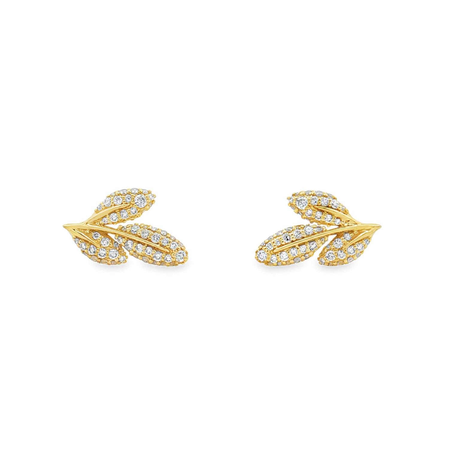 14K Yellow Gold Lab Grown Diamond Stud Earrings MZ2630