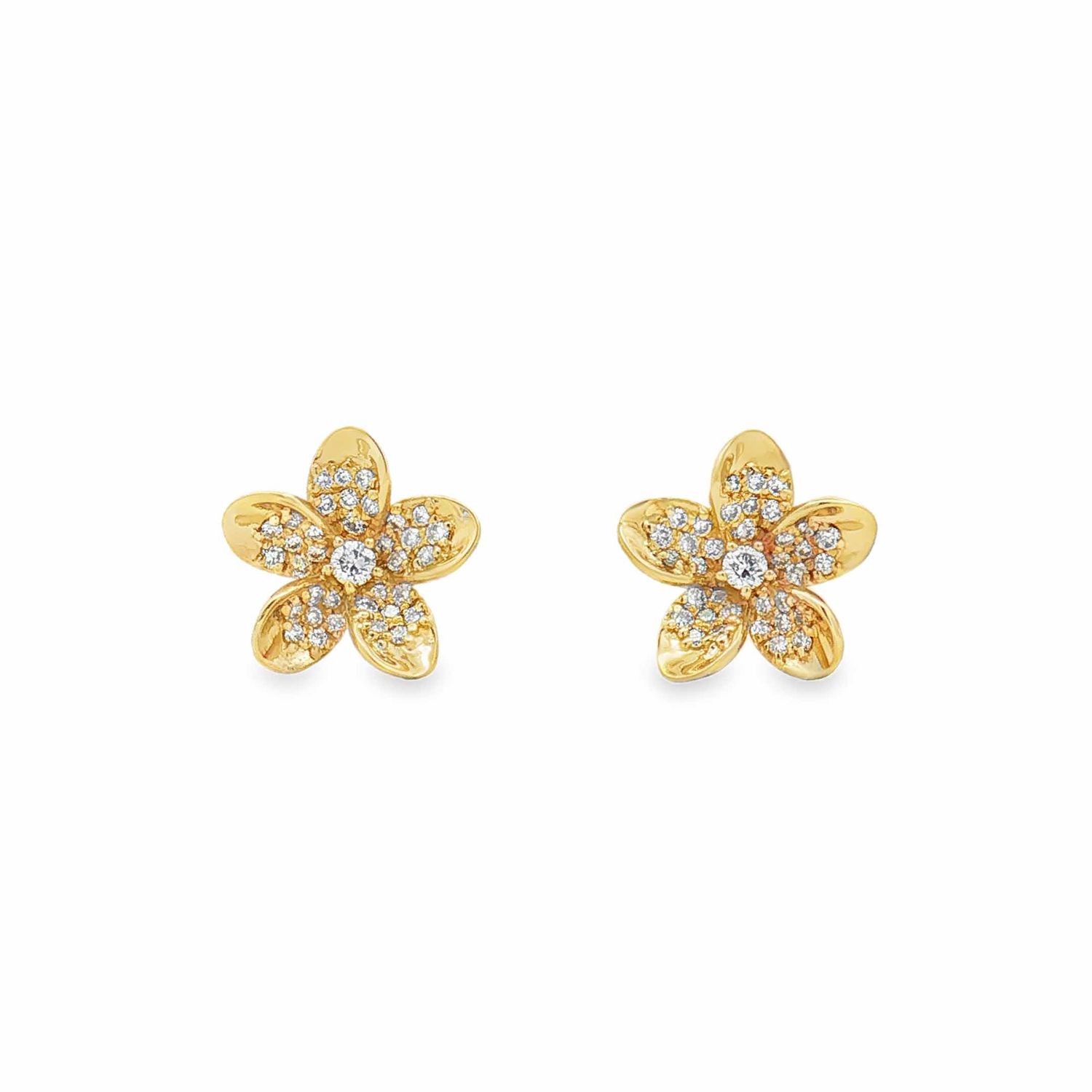 14K Yellow Gold Lab Grown Diamond Stud Earrings MZ2631
