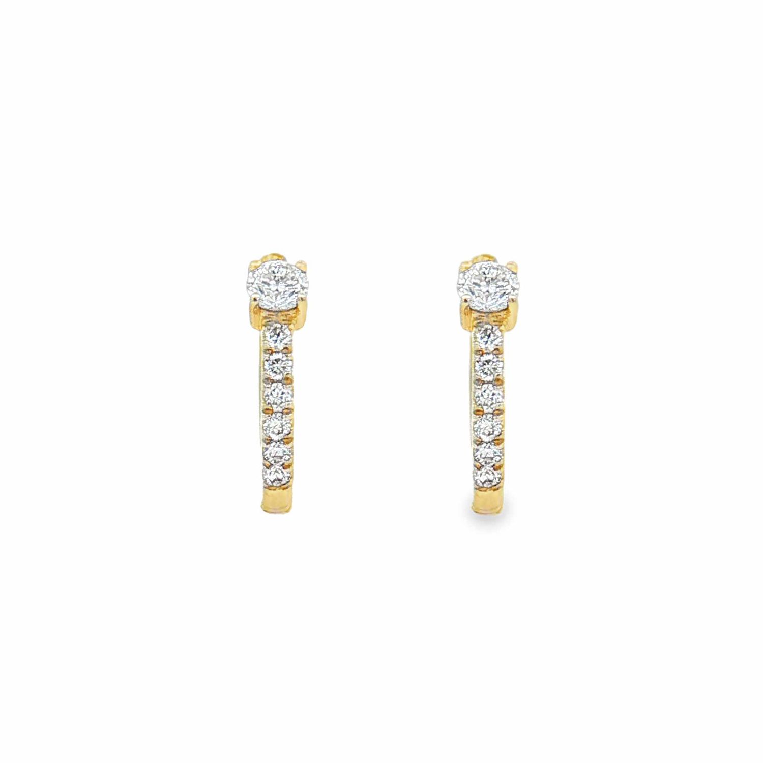 14K Yellow Gold Lab Grown Diamond Hoop Earrings MZ2629