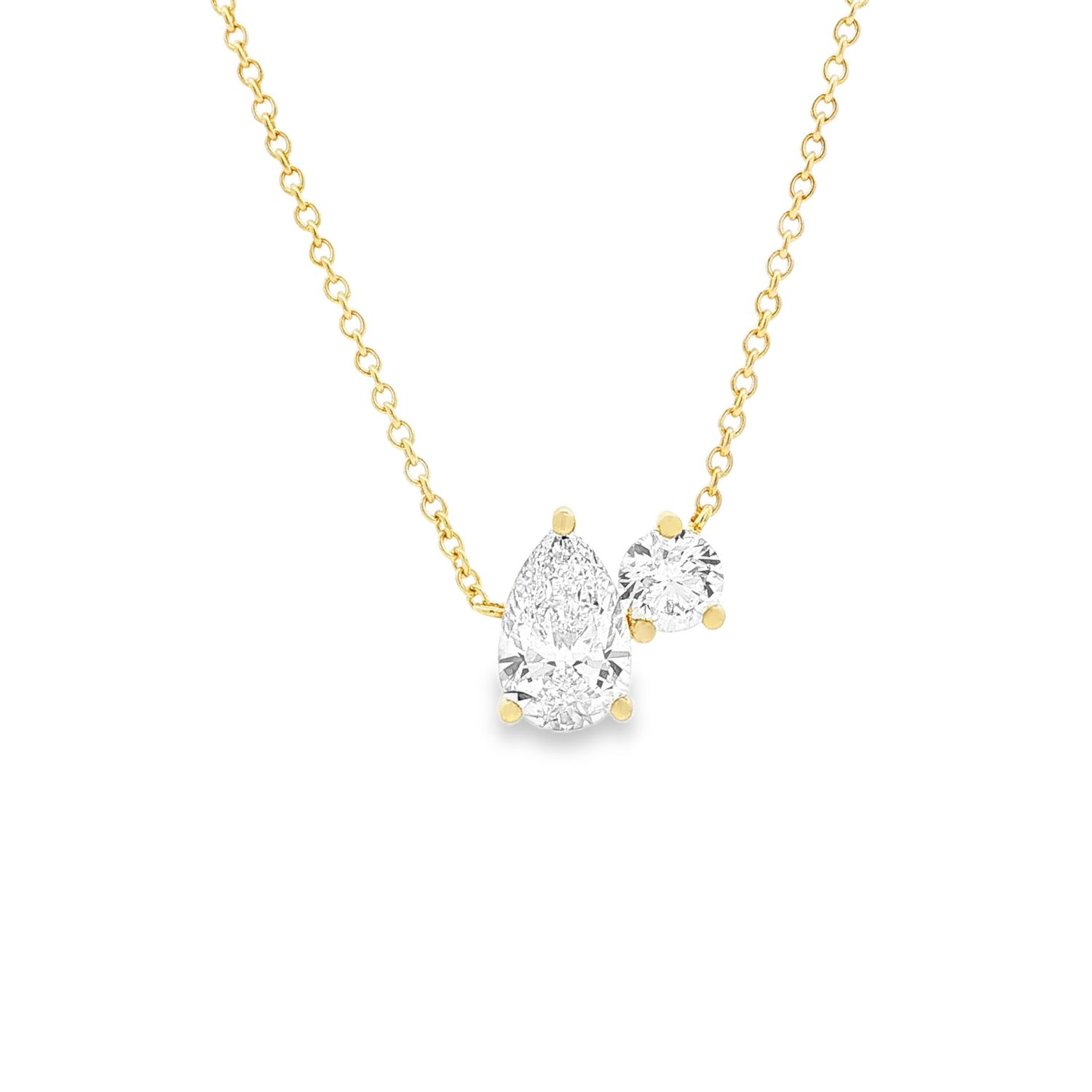 IGI Certificate 14K Yellow Gold Lab Grown Diamond Necklace MZ30799